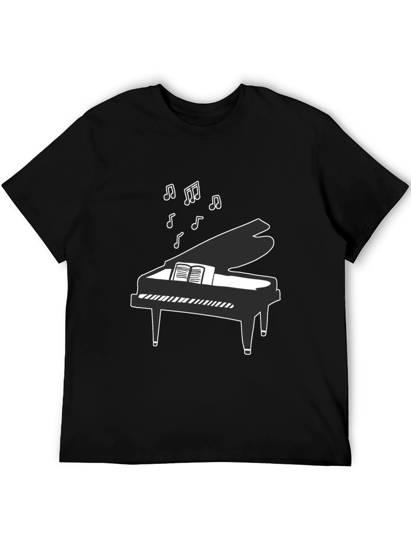 Musical Piano Graphic Tee - Black