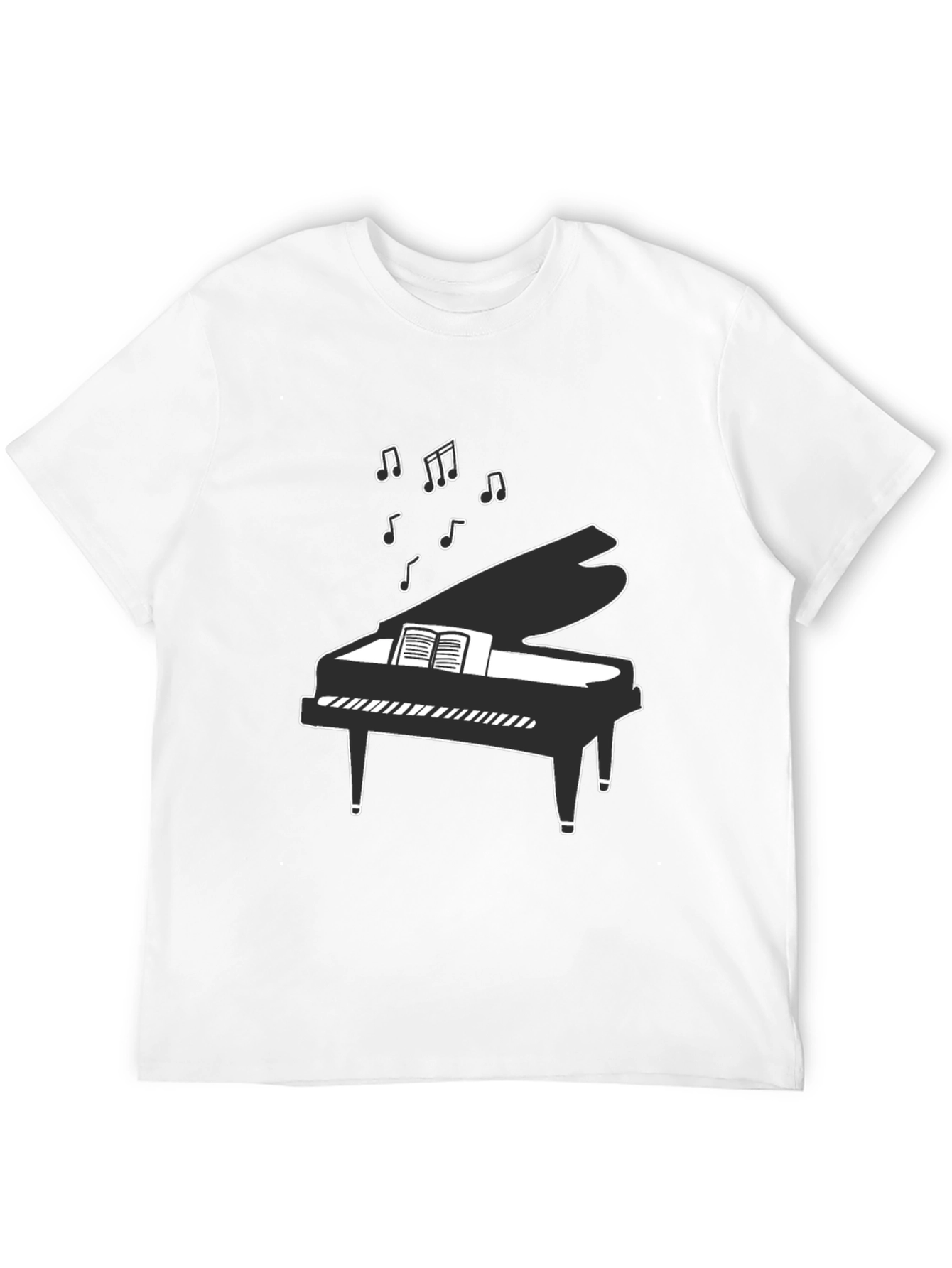 Musical Piano Graphic Tee - Black