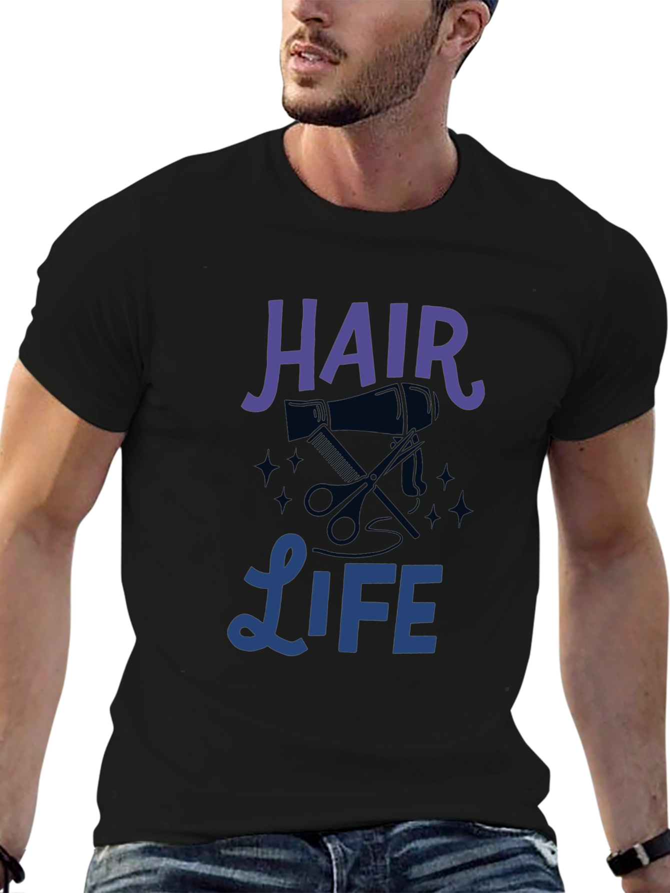 Hair Life Graphic Tee - Unisex Black T-Shirt