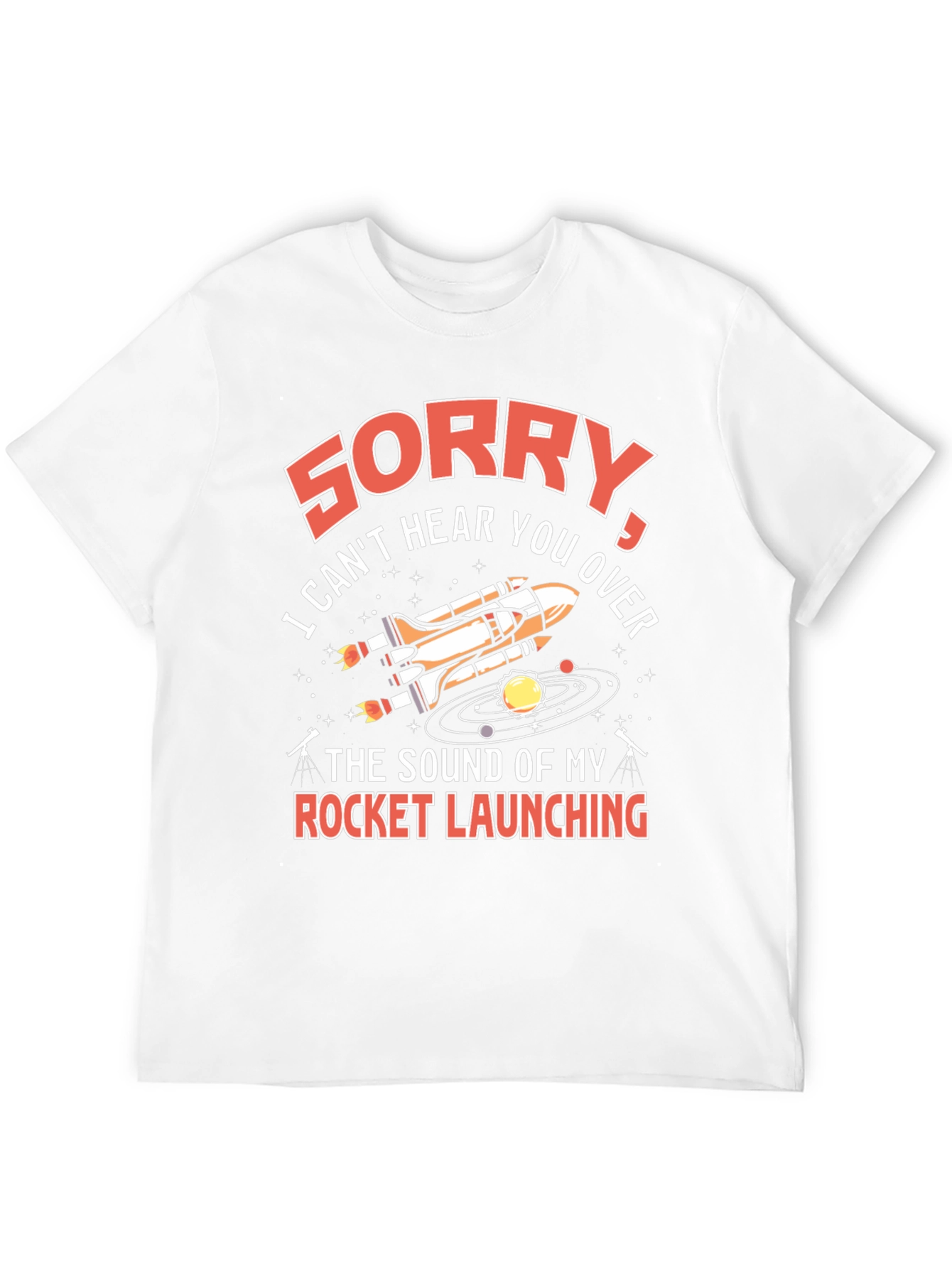 Rocket Launching Graphic T-Shirt - Space Humor Tee