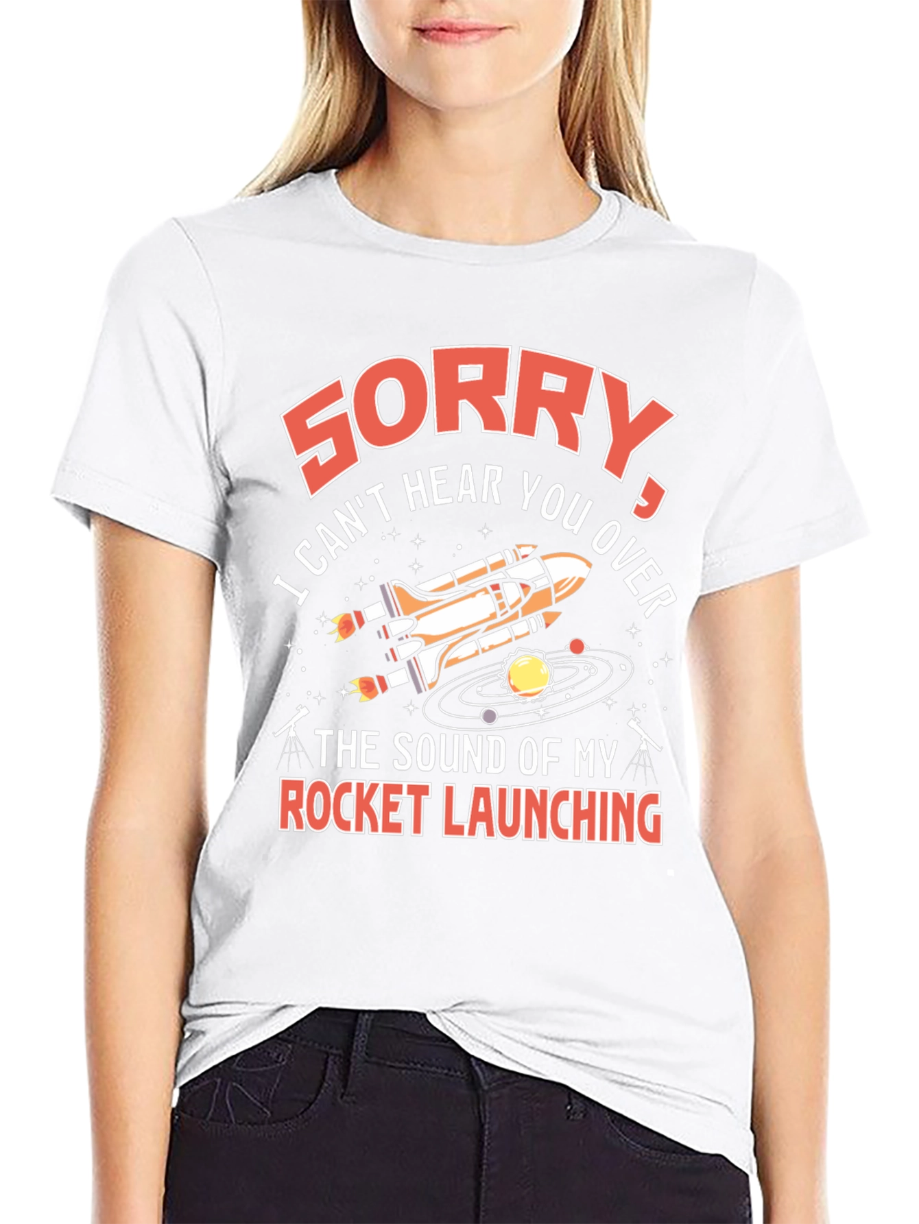 Rocket Launching Graphic T-Shirt - Space Humor Tee