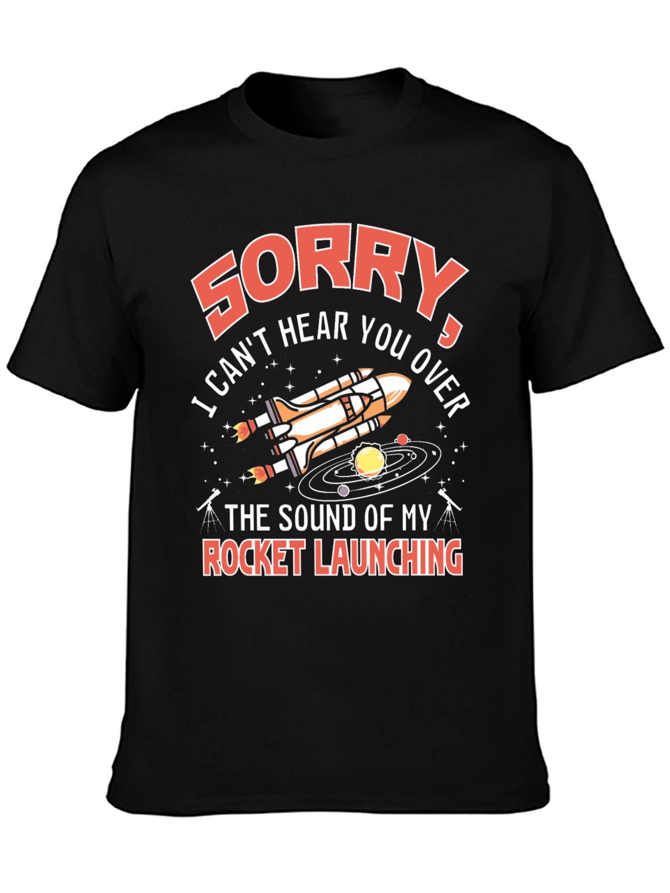 Rocket Launching Graphic T-Shirt - Space Humor Tee