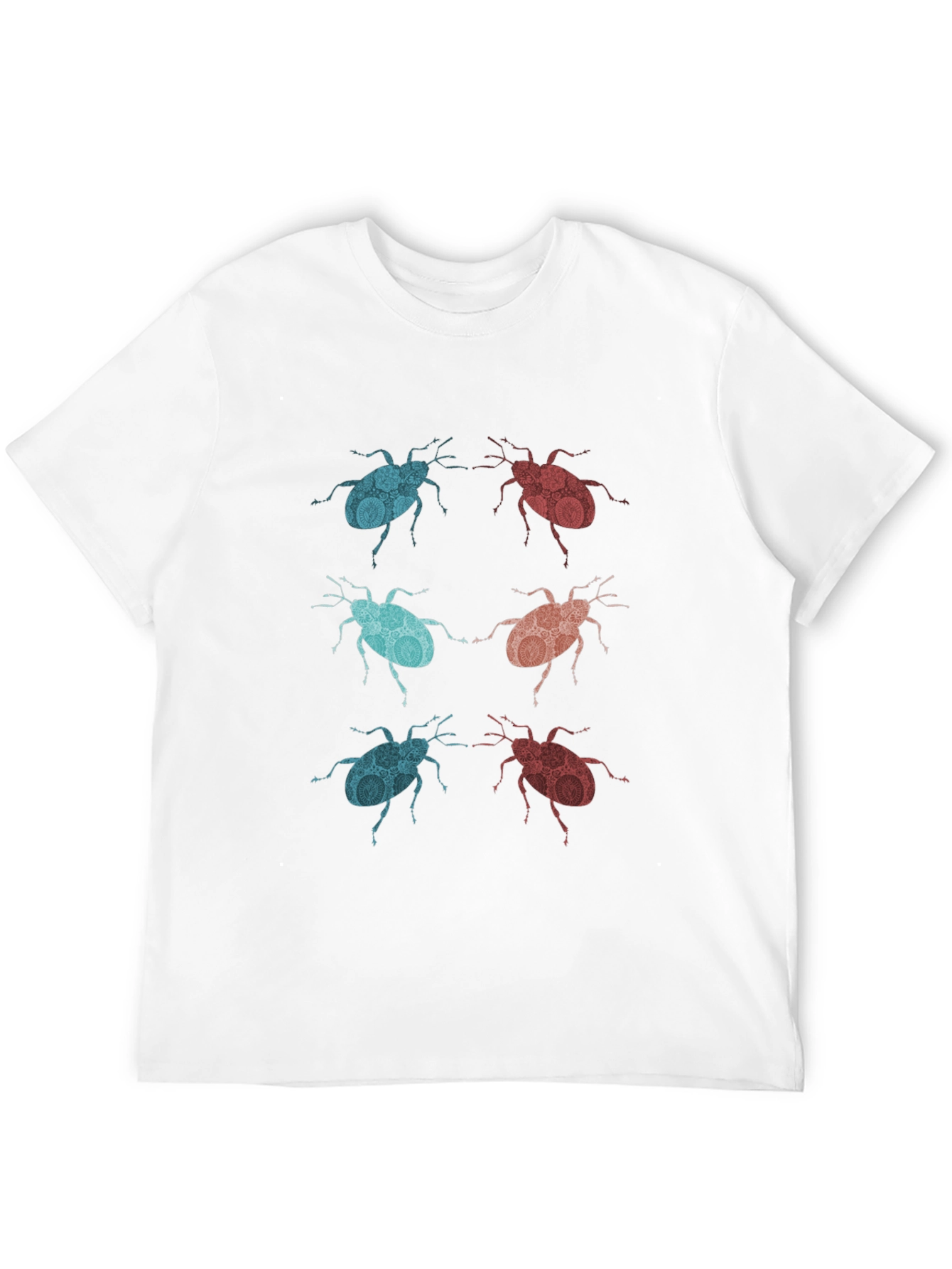 Graphic Beetle Print Black T-Shirt