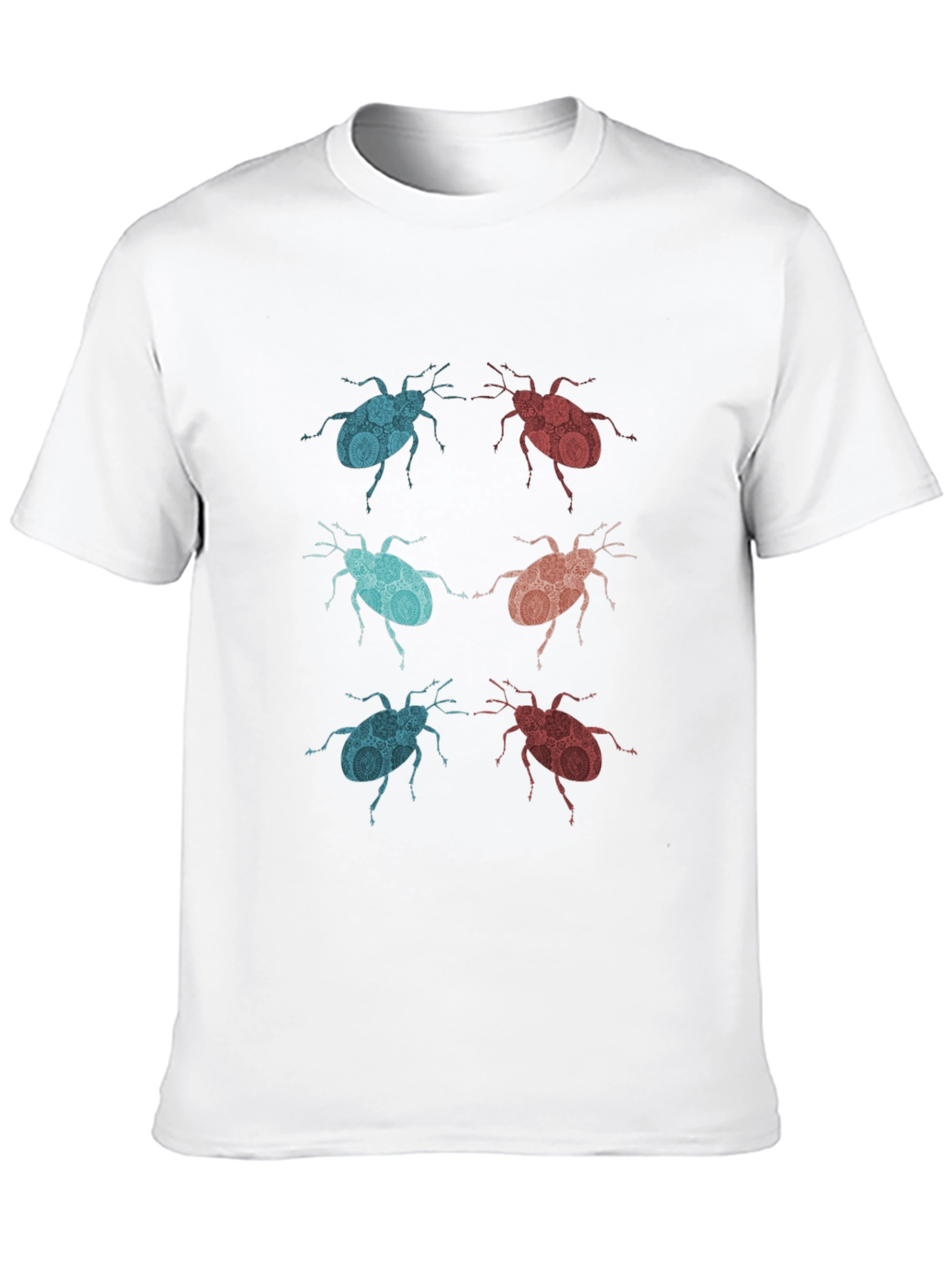 Graphic Beetle Print Black T-Shirt