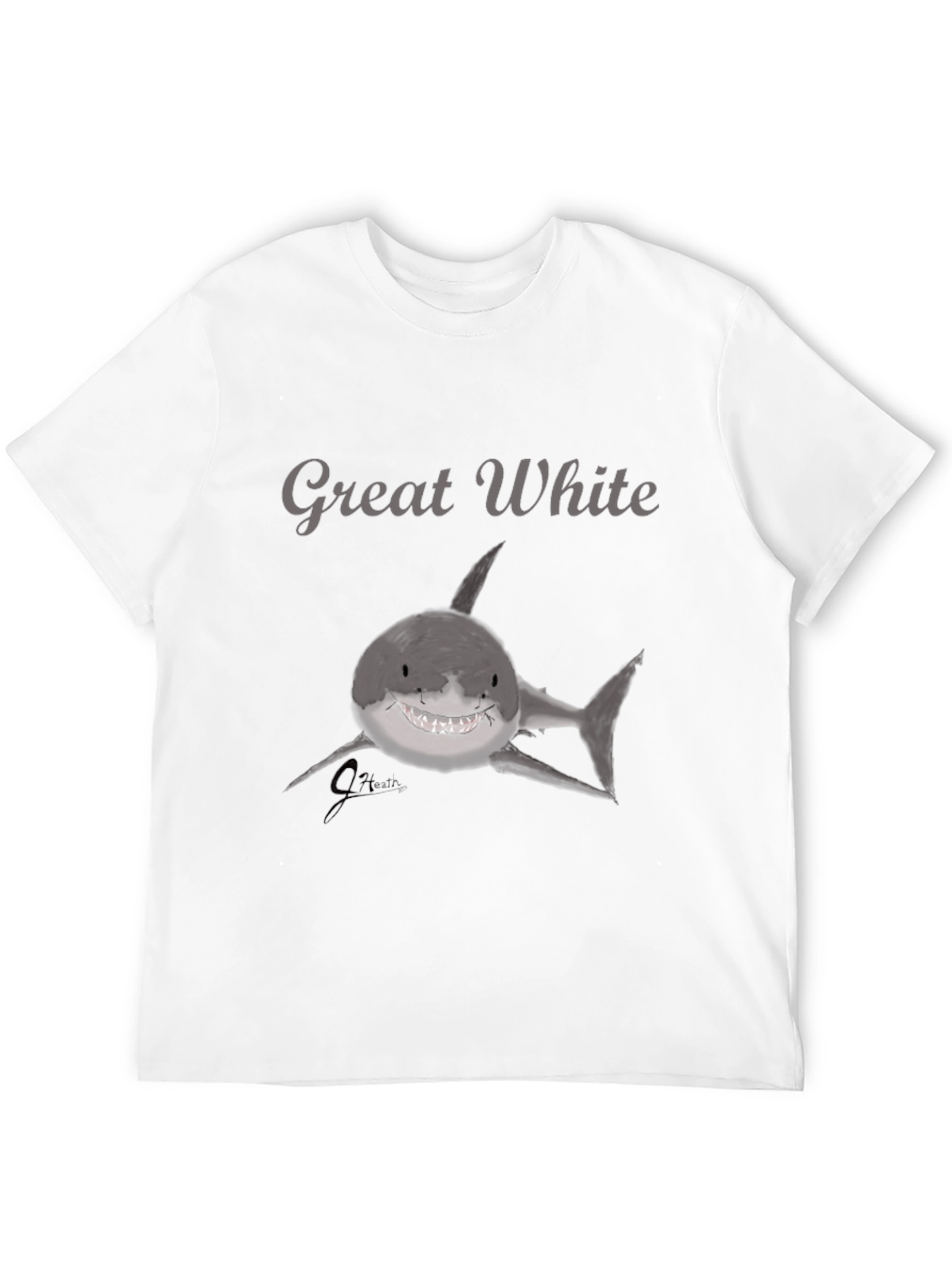 Great White Shark Graphic Black T-Shirt