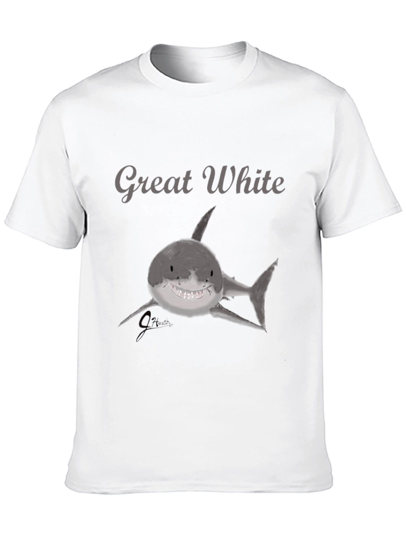 Great White Shark Graphic Black T-Shirt