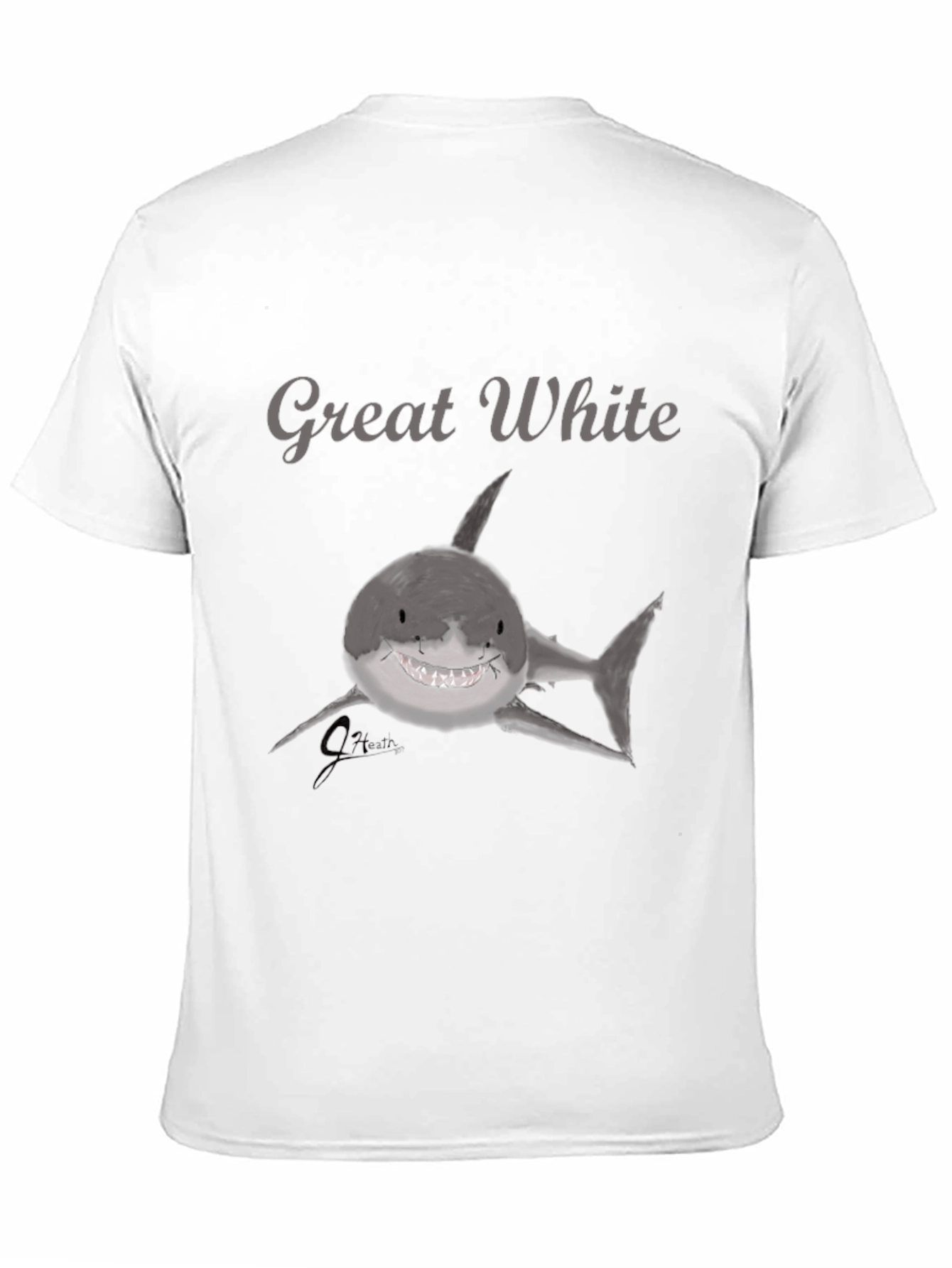Great White Shark Graphic Black T-Shirt