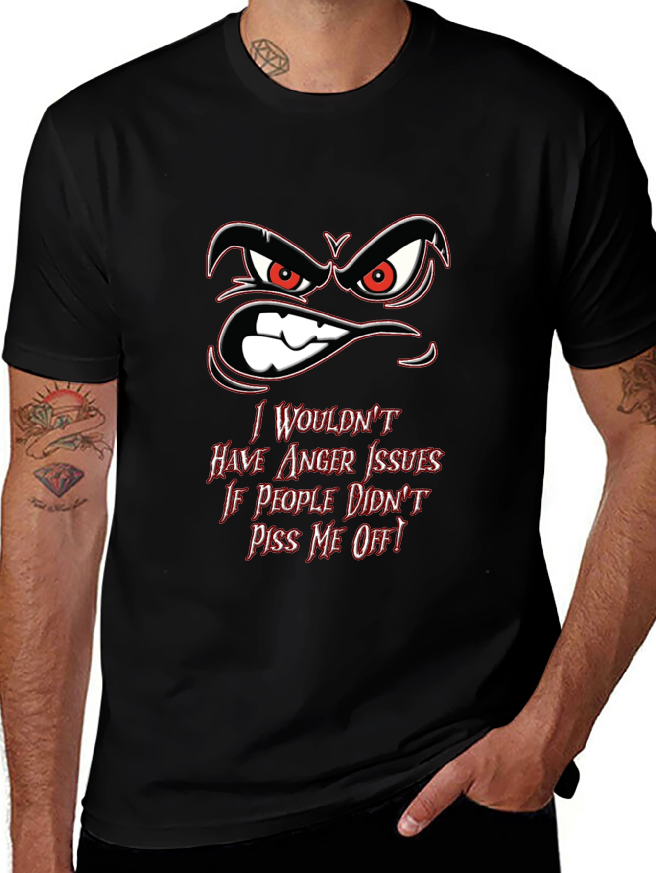 Angry Face Graphic T-Shirt