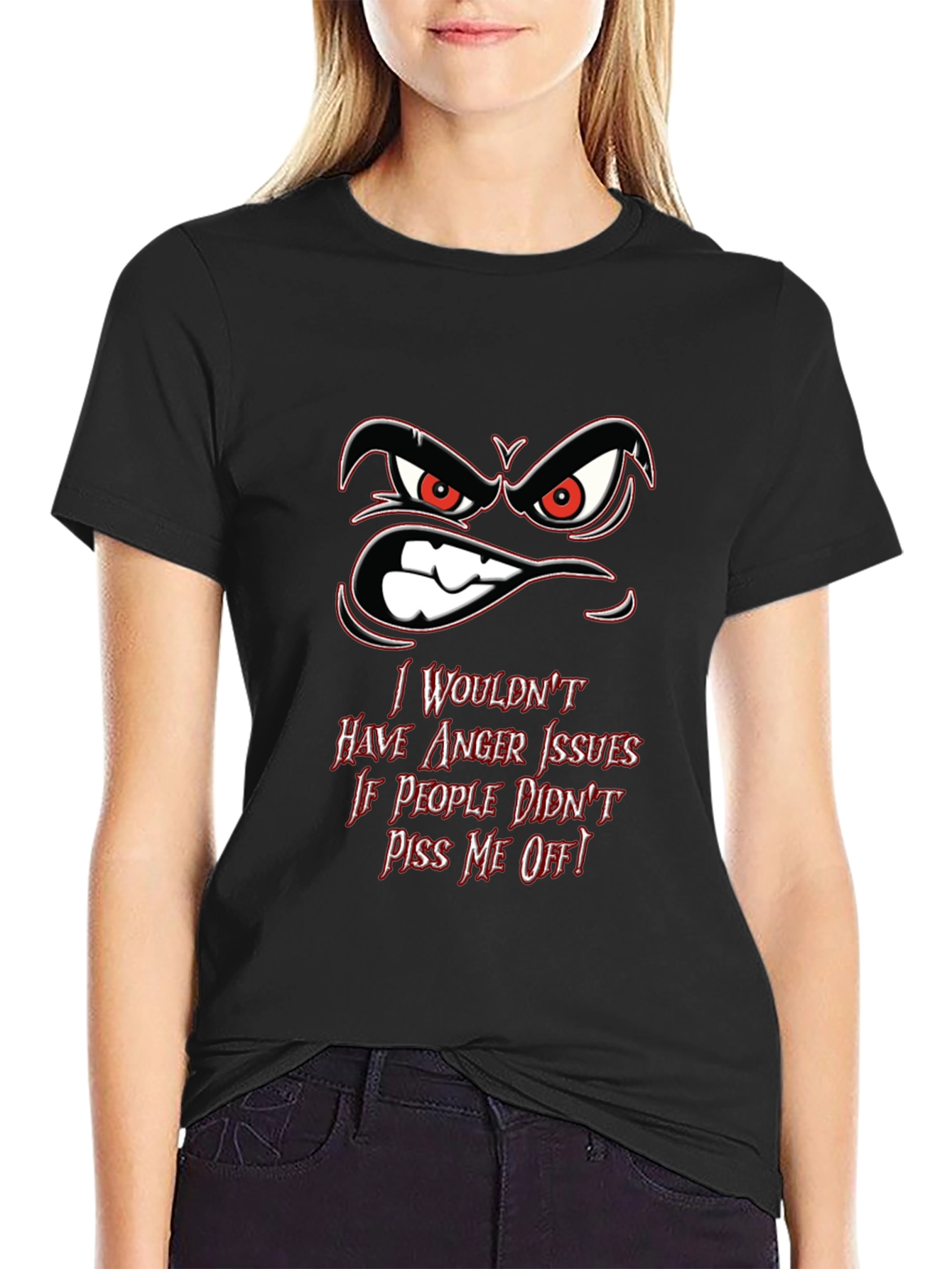 Angry Face Graphic T-Shirt