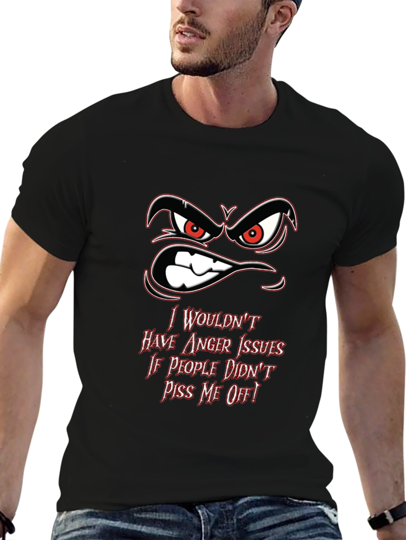 Angry Face Graphic T-Shirt