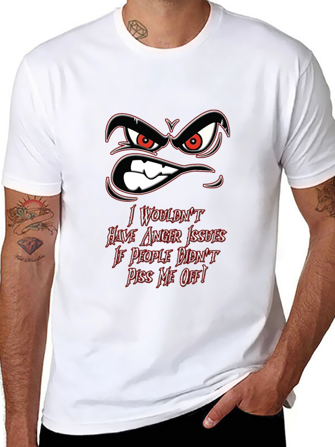 Angry Face Graphic T-Shirt