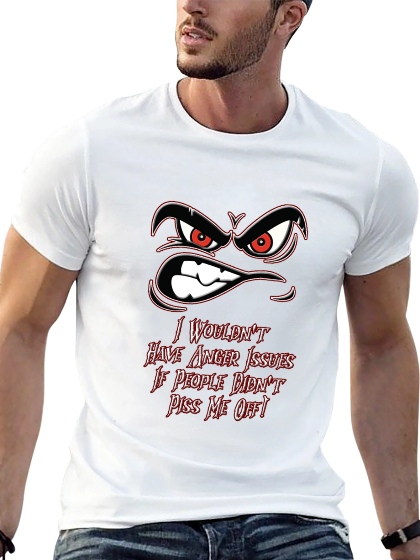 Angry Face Graphic T-Shirt