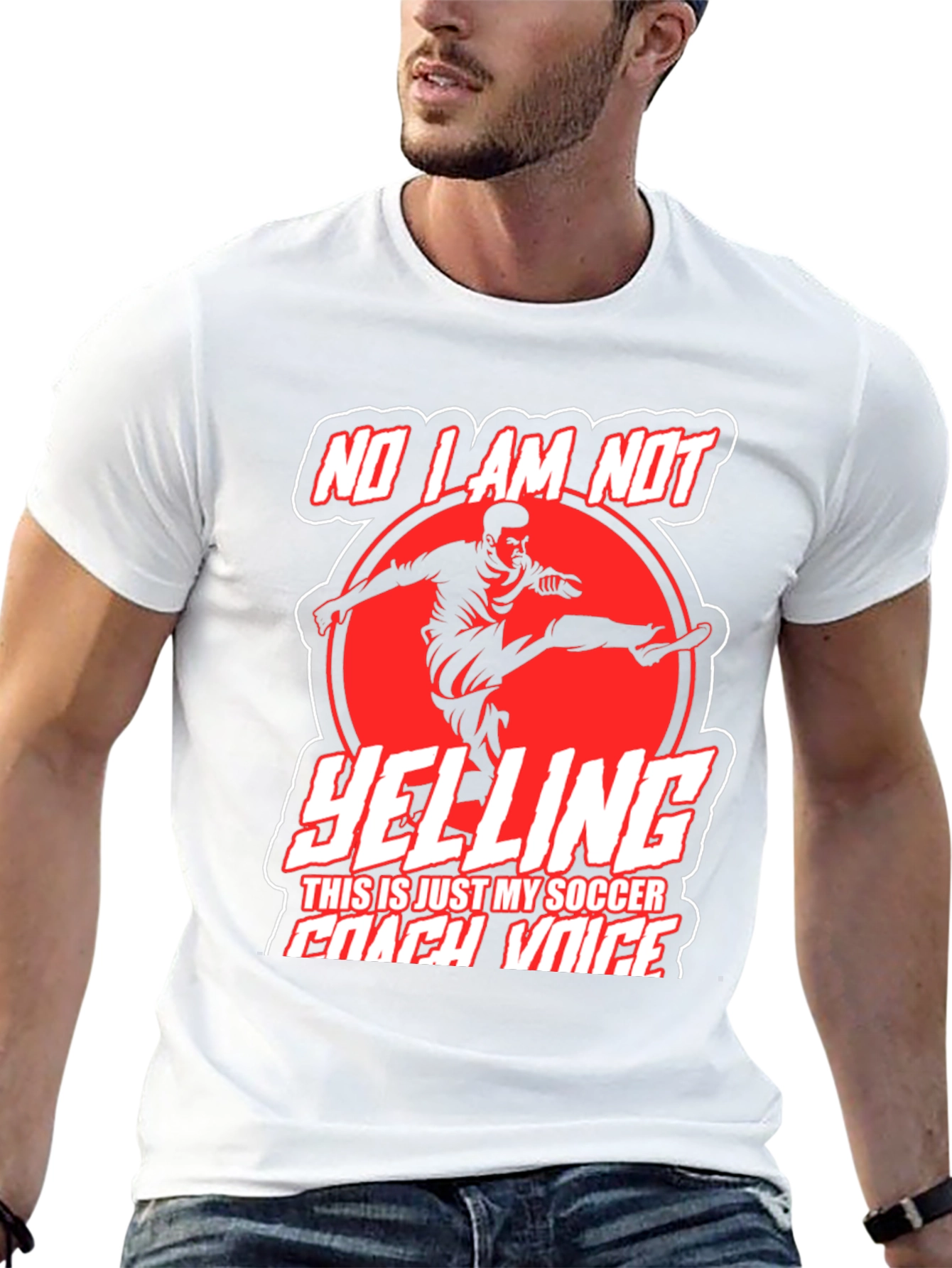Funny Soccer Coach T-Shirt - No Im Not Yelling