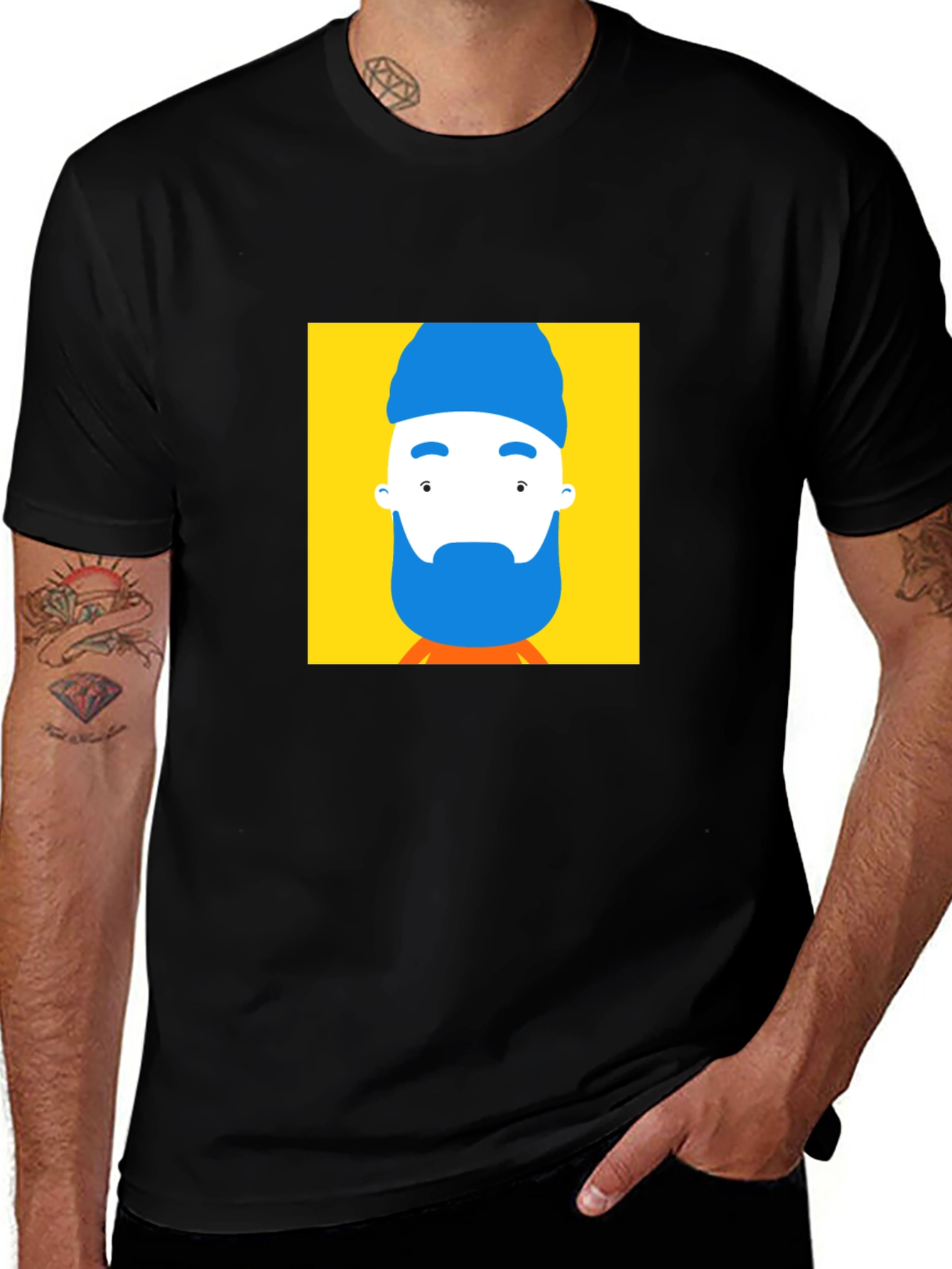 Abstract Portrait Graphic Tee - Modern Art Style