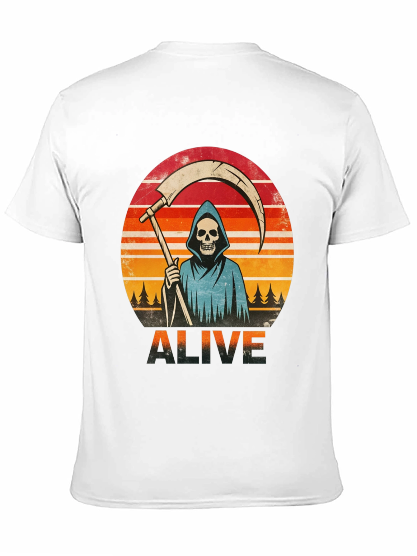 Alive Grim Reaper Graphic T-Shirt