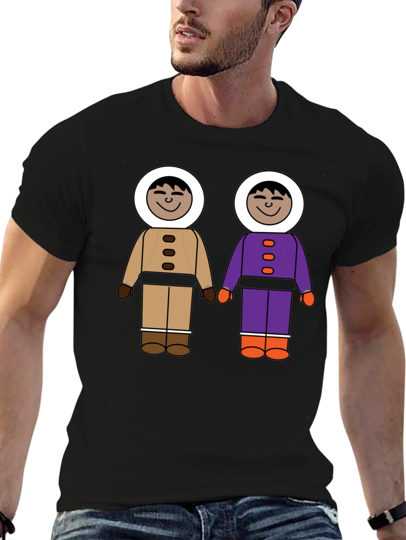 Novel Cartoon Friends Graphic T-Shirt