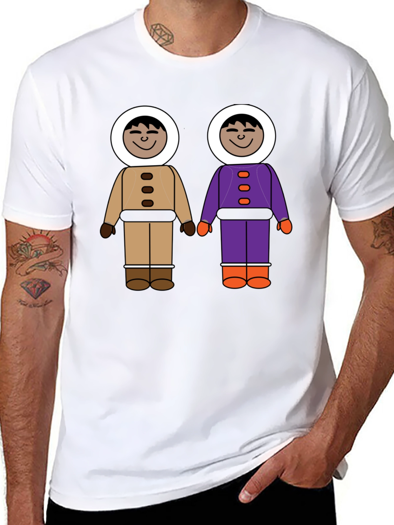 Novel Cartoon Friends Graphic T-Shirt