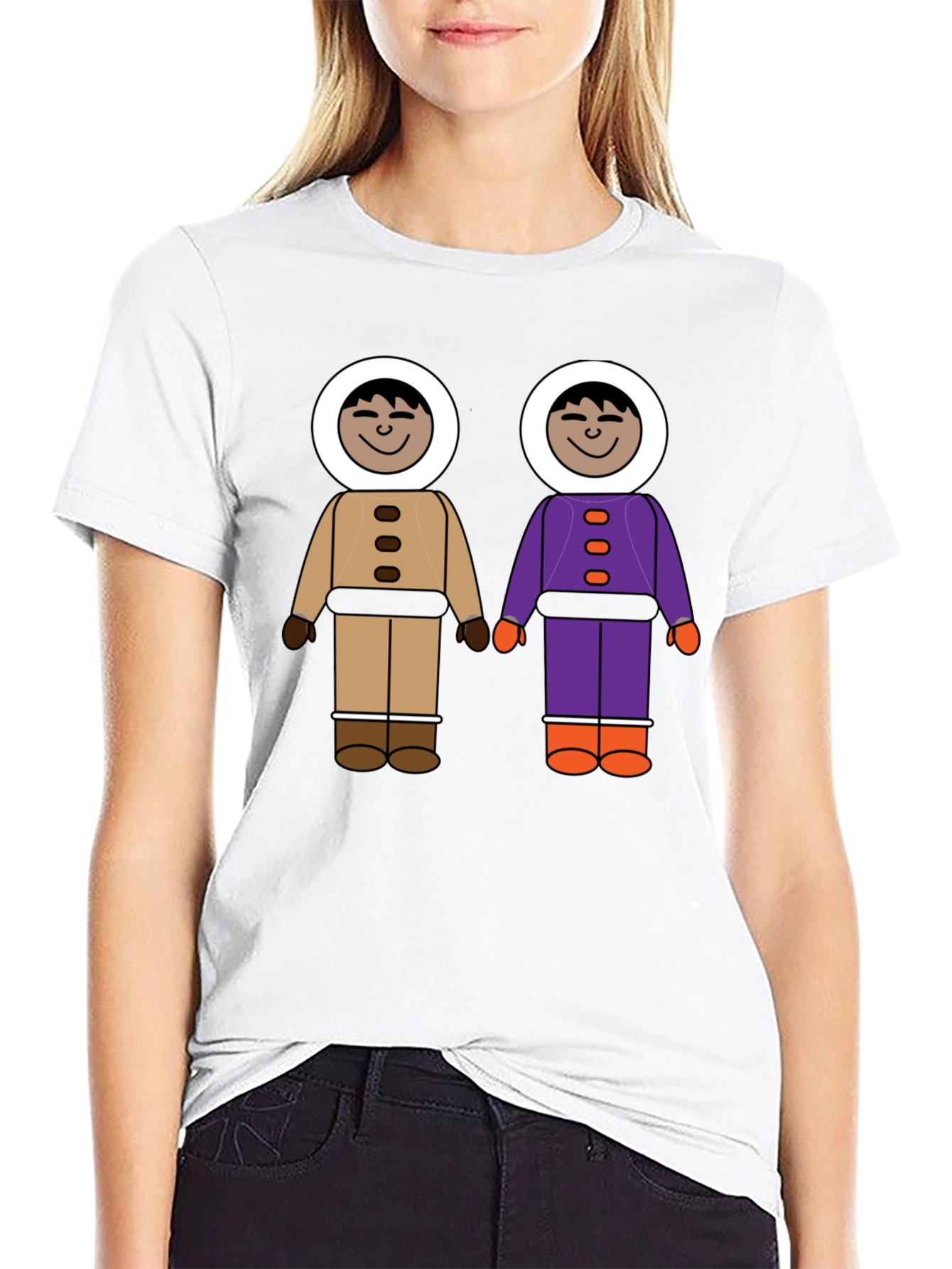 Novel Cartoon Friends Graphic T-Shirt