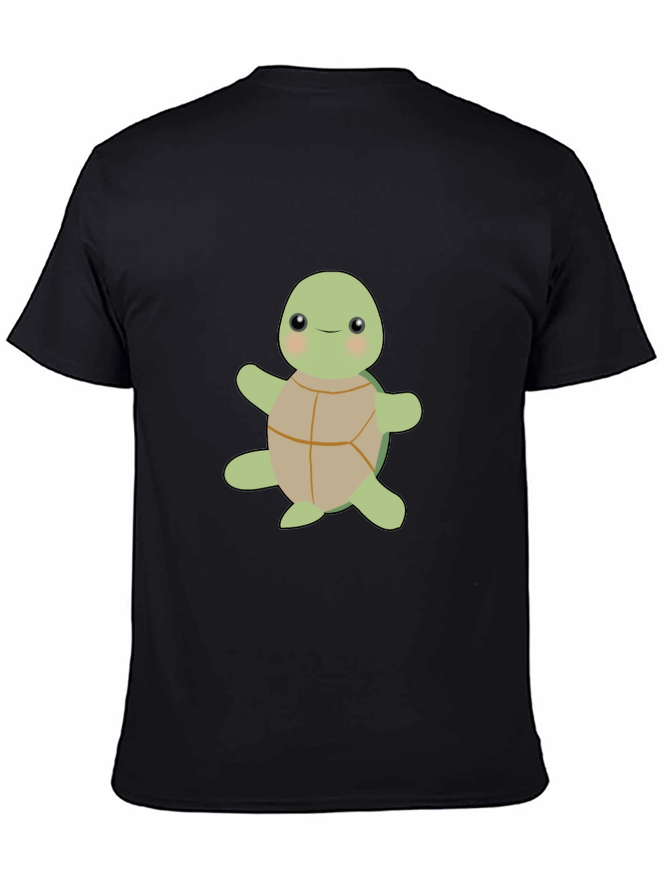 Cute Turtle Graphic Black T-Shirt