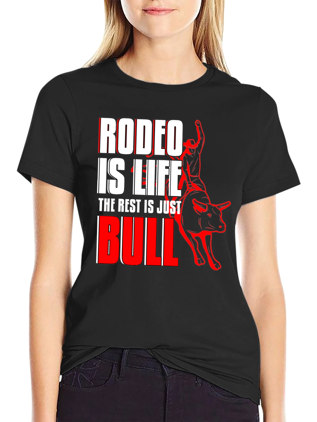 Rodeo is Life Bull Riding Graphic T-Shirt