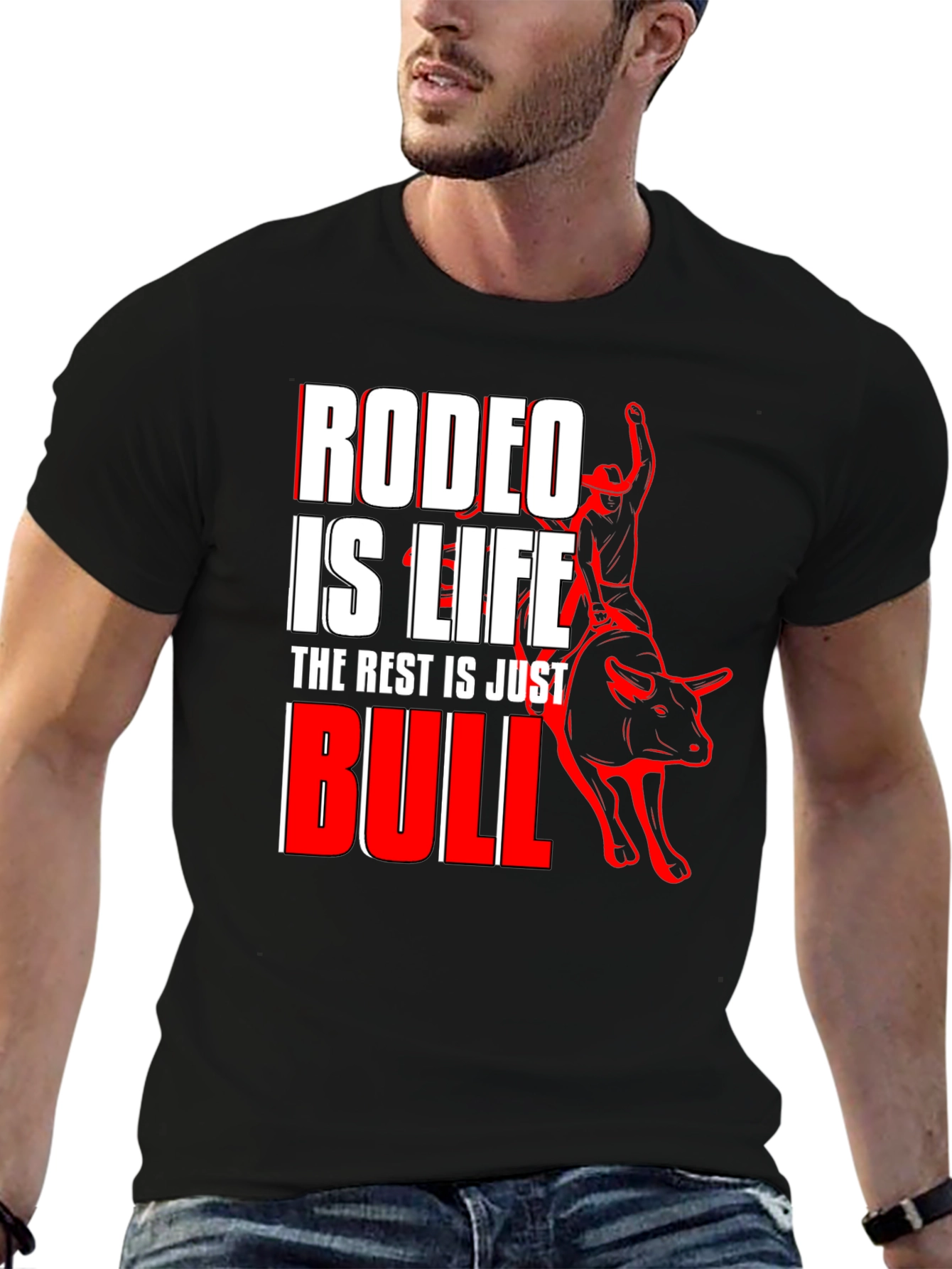 Rodeo is Life Bull Riding Graphic T-Shirt