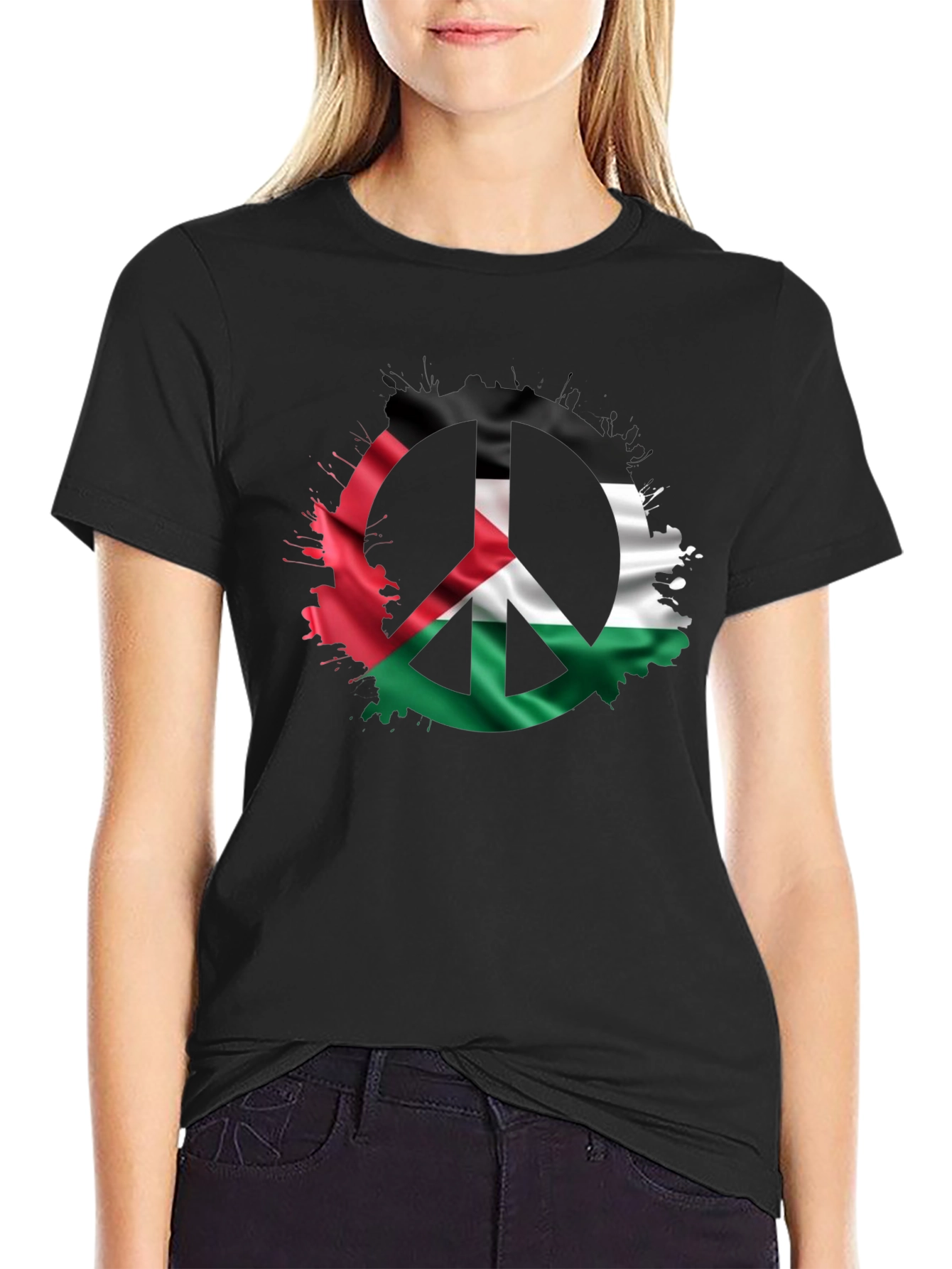 Peace Palestine Flag Mens T-Shirt