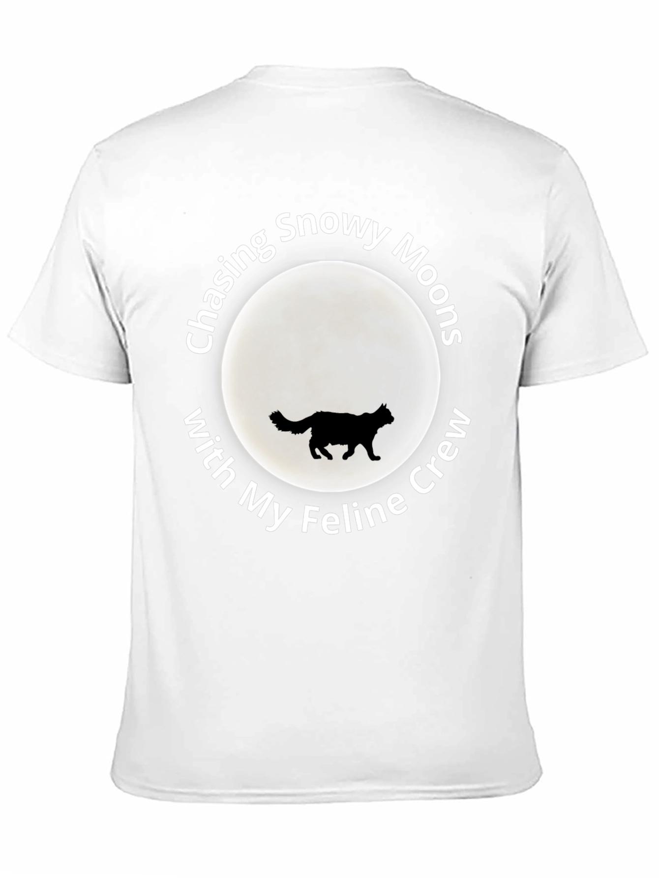 Snowy Moons Feline Crew T-Shirt