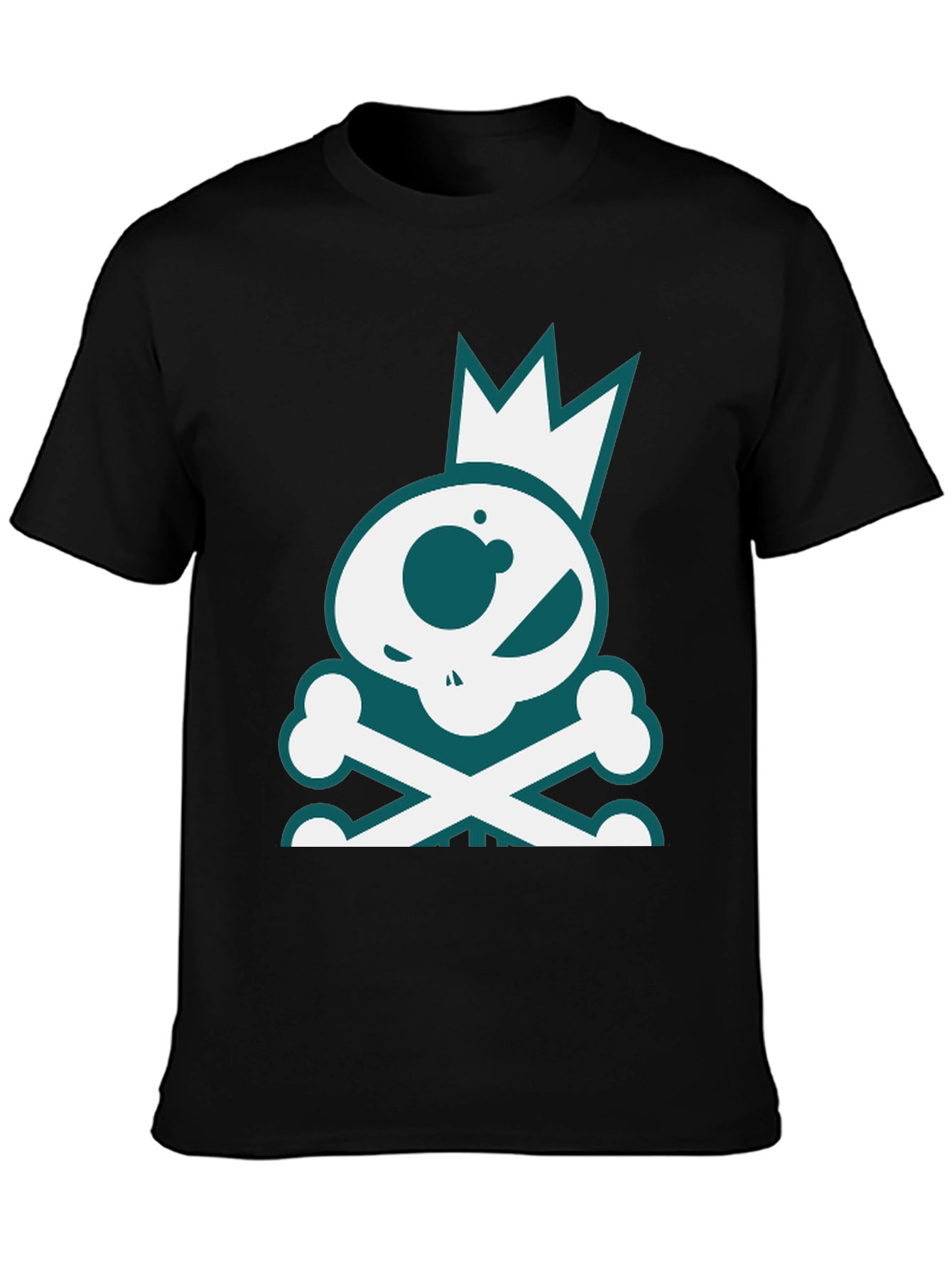 Skull & Crossbones Crown Graphic Tee - Casual Style