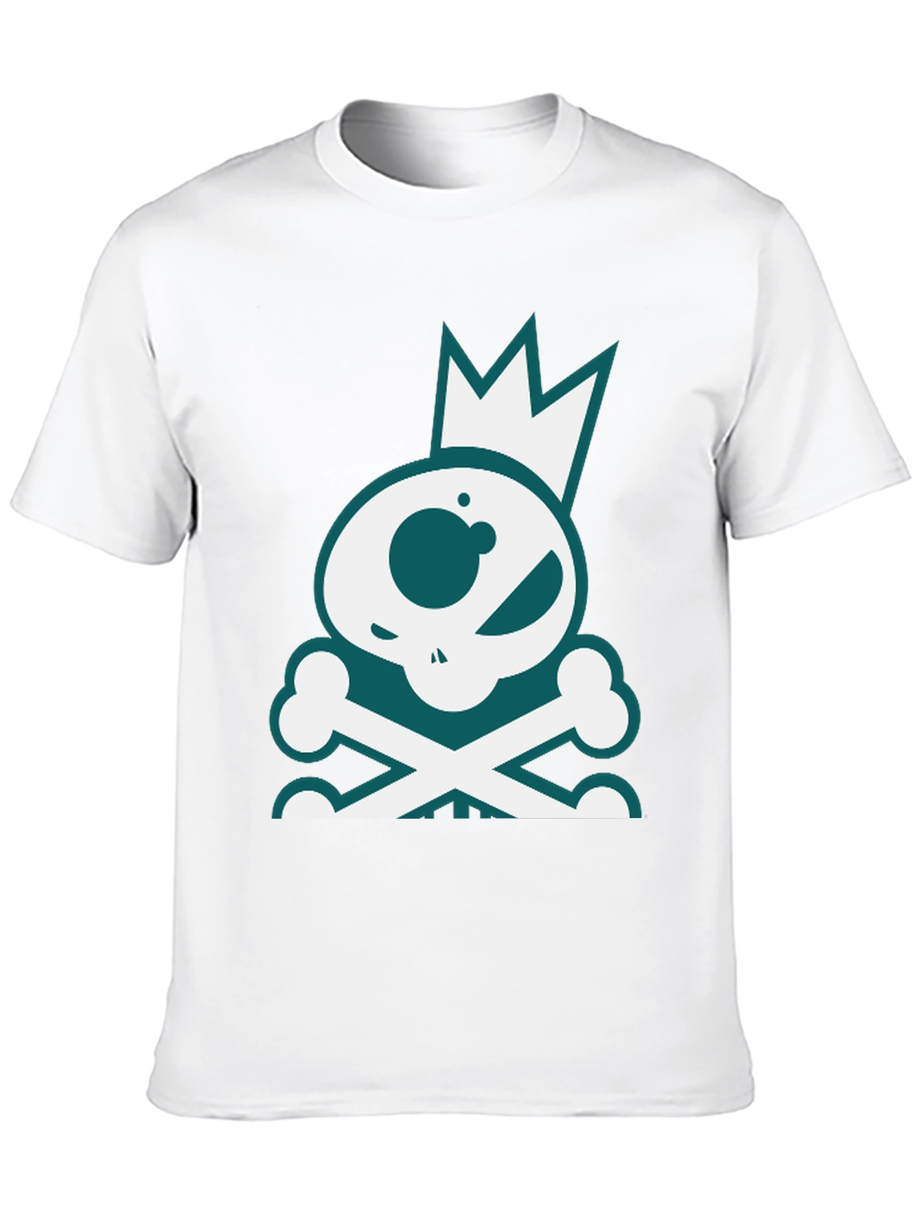 Skull & Crossbones Crown Graphic Tee - Casual Style