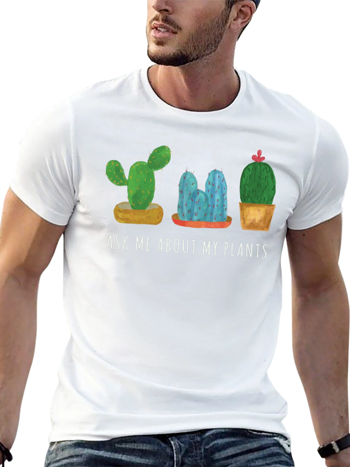 Ask Me About My Plants T-Shirt Cactus Lover