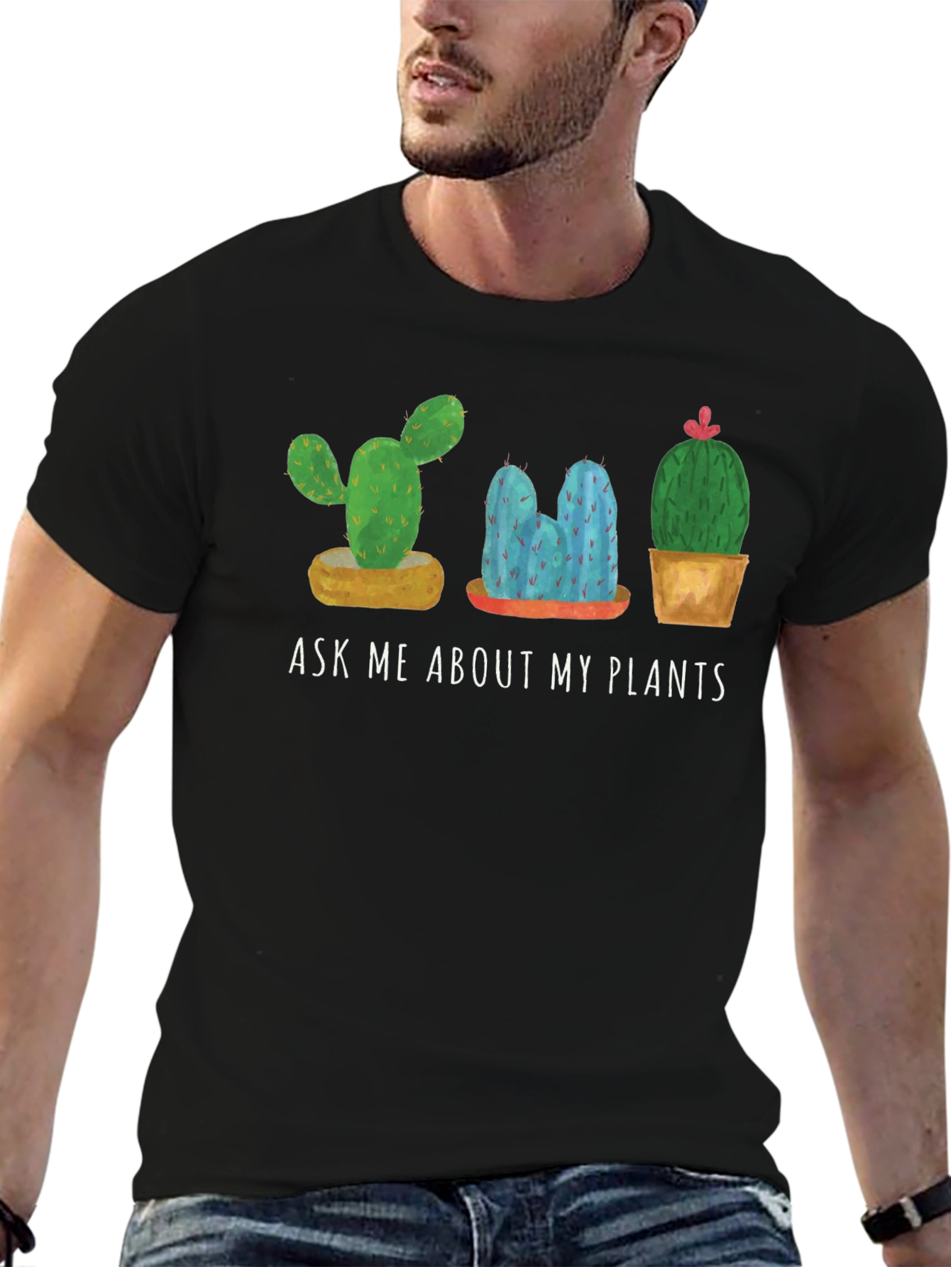 Ask Me About My Plants T-Shirt Cactus Lover