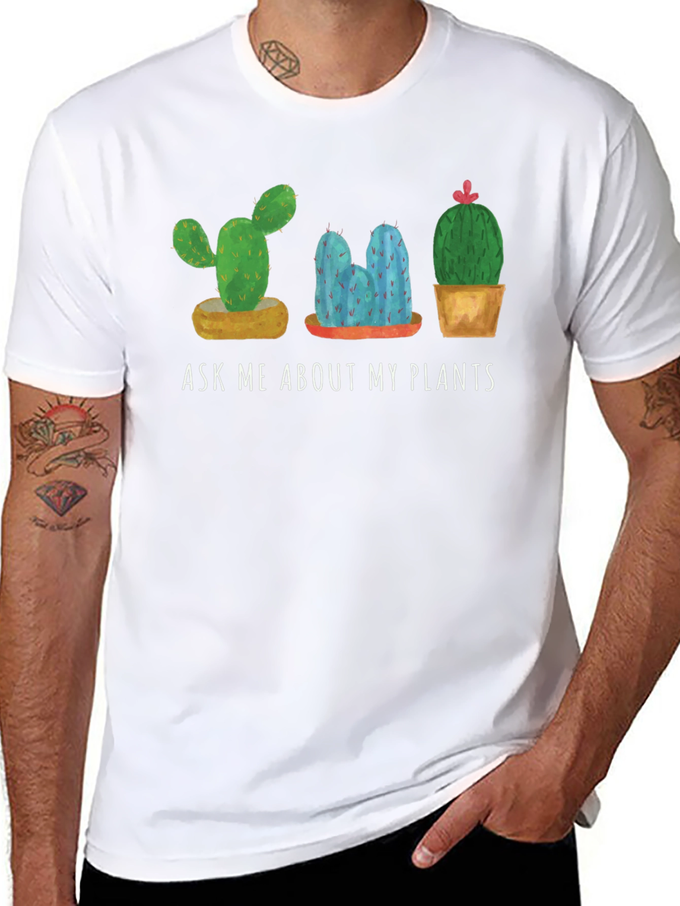 Ask Me About My Plants T-Shirt Cactus Lover