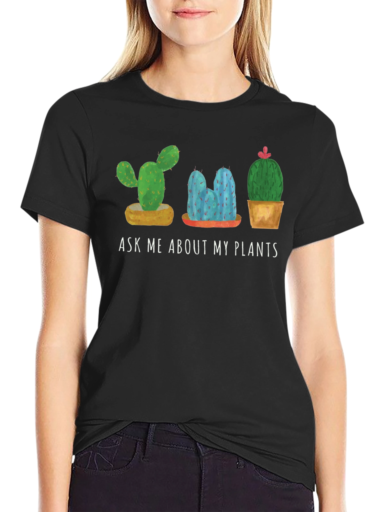 Ask Me About My Plants T-Shirt Cactus Lover