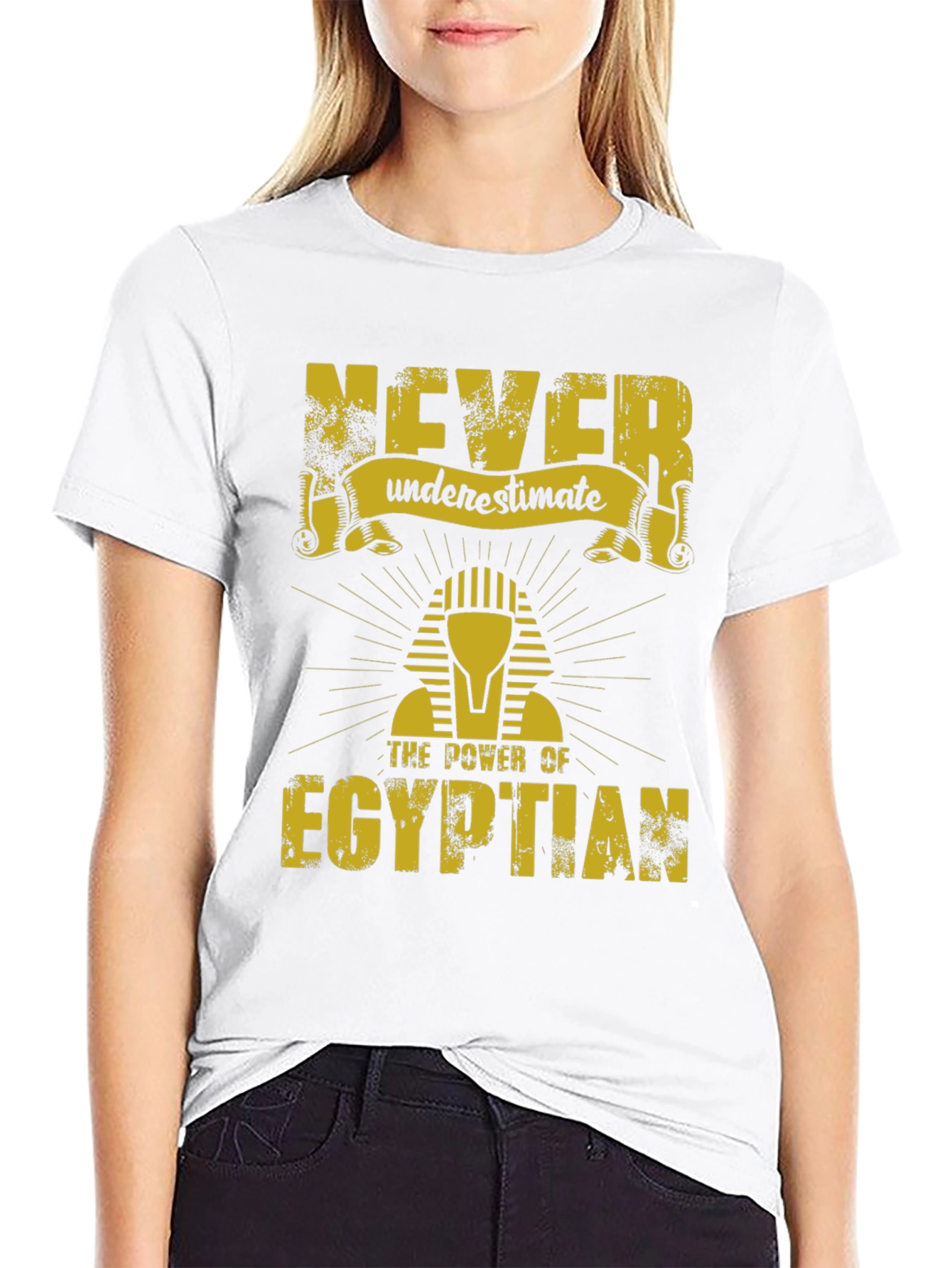 Never Underestimate Egyptian Black T-Shirt