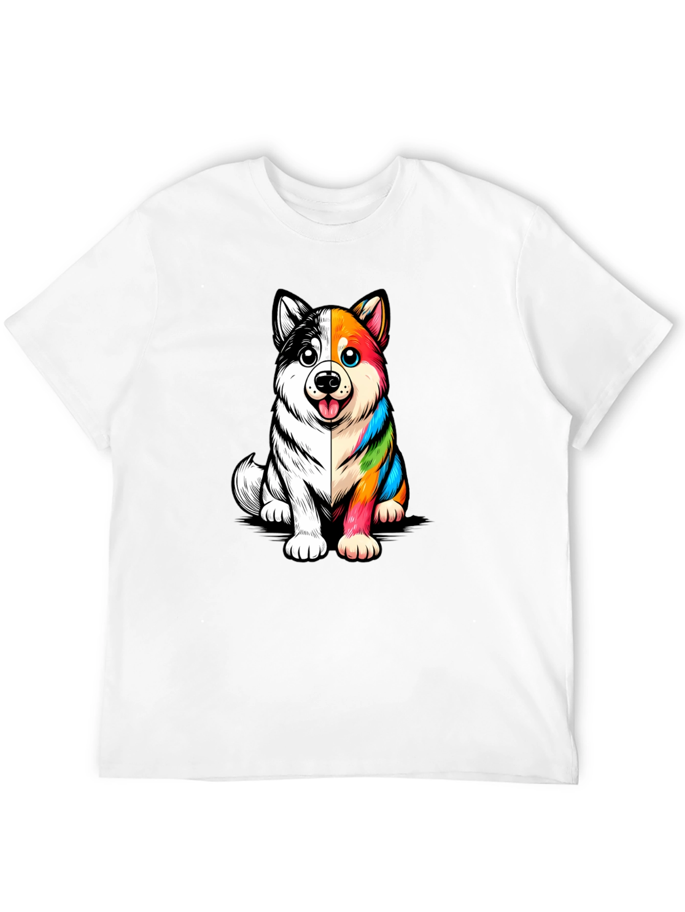 Dog Cartoon Graphic Black T-Shirt