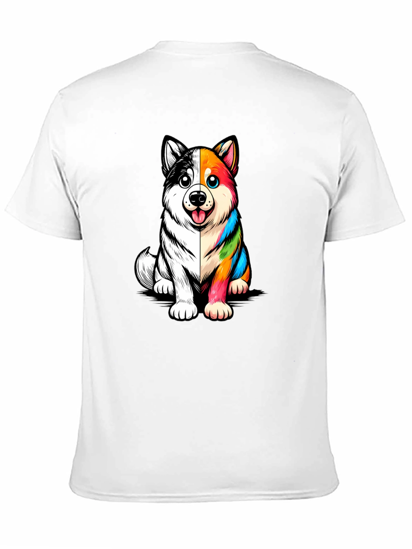 Dog Cartoon Graphic Black T-Shirt