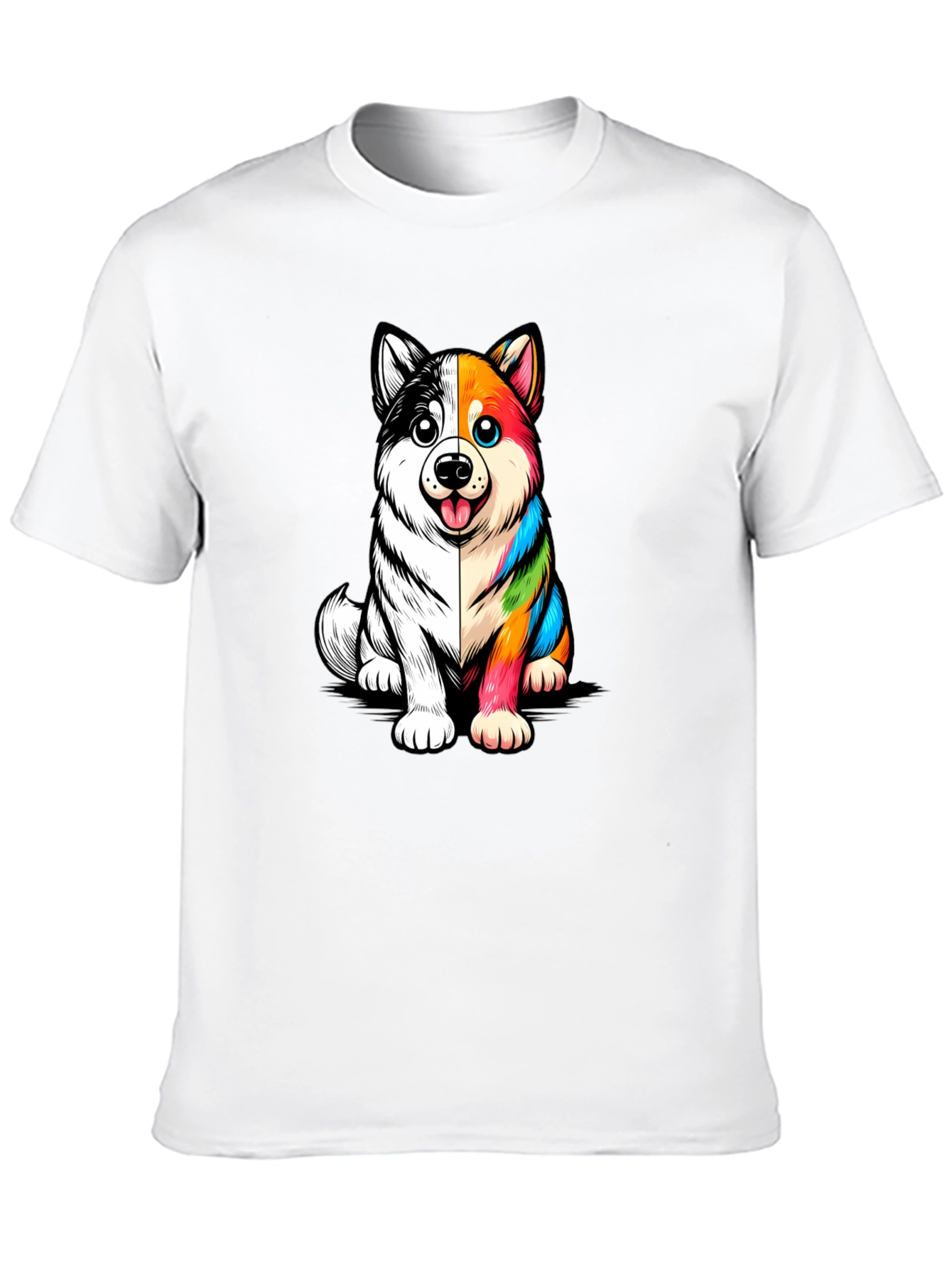 Dog Cartoon Graphic Black T-Shirt
