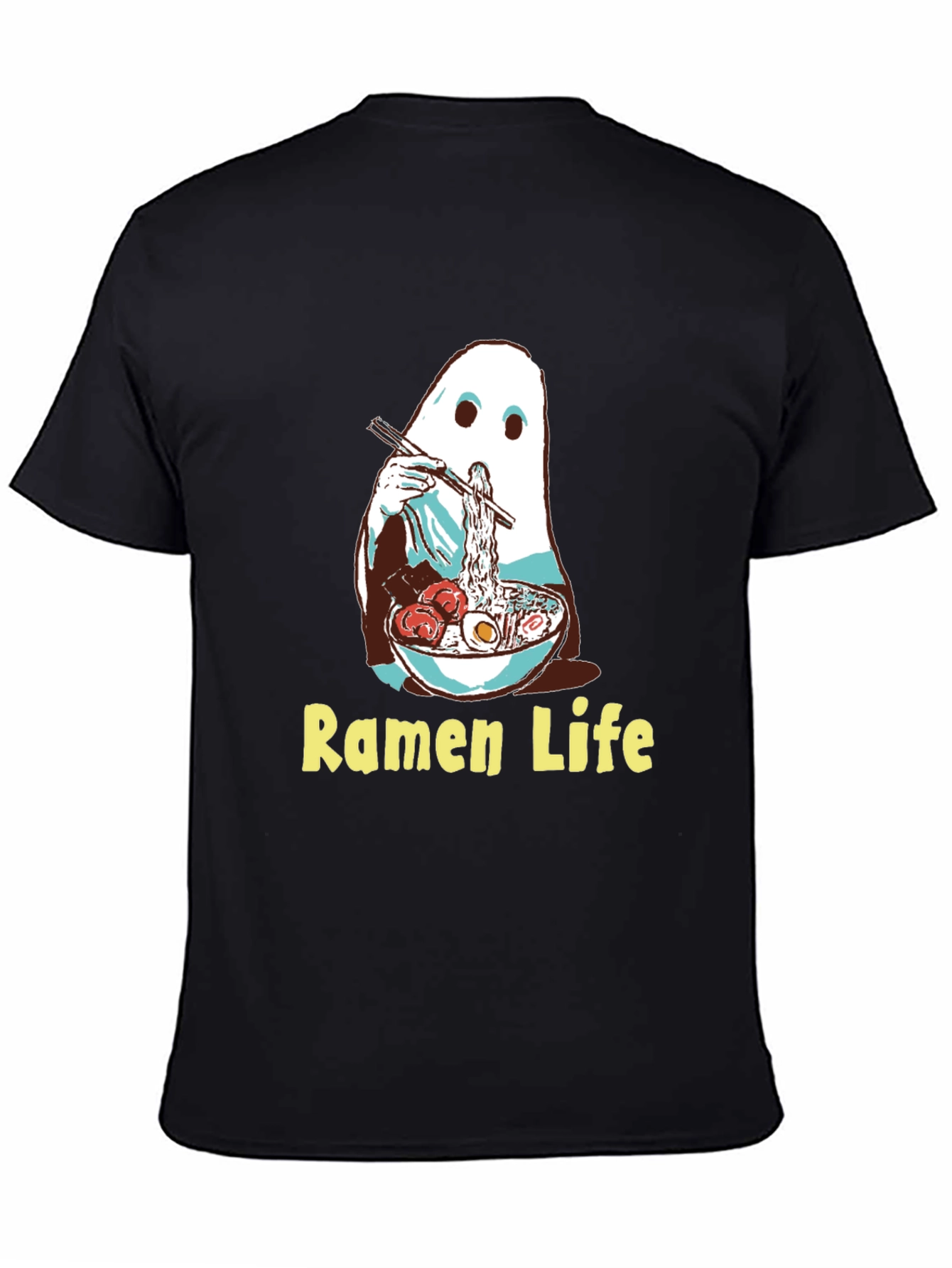 Ramen Ghost Graphic Tee - Funny Anime Noodles T-Shirt