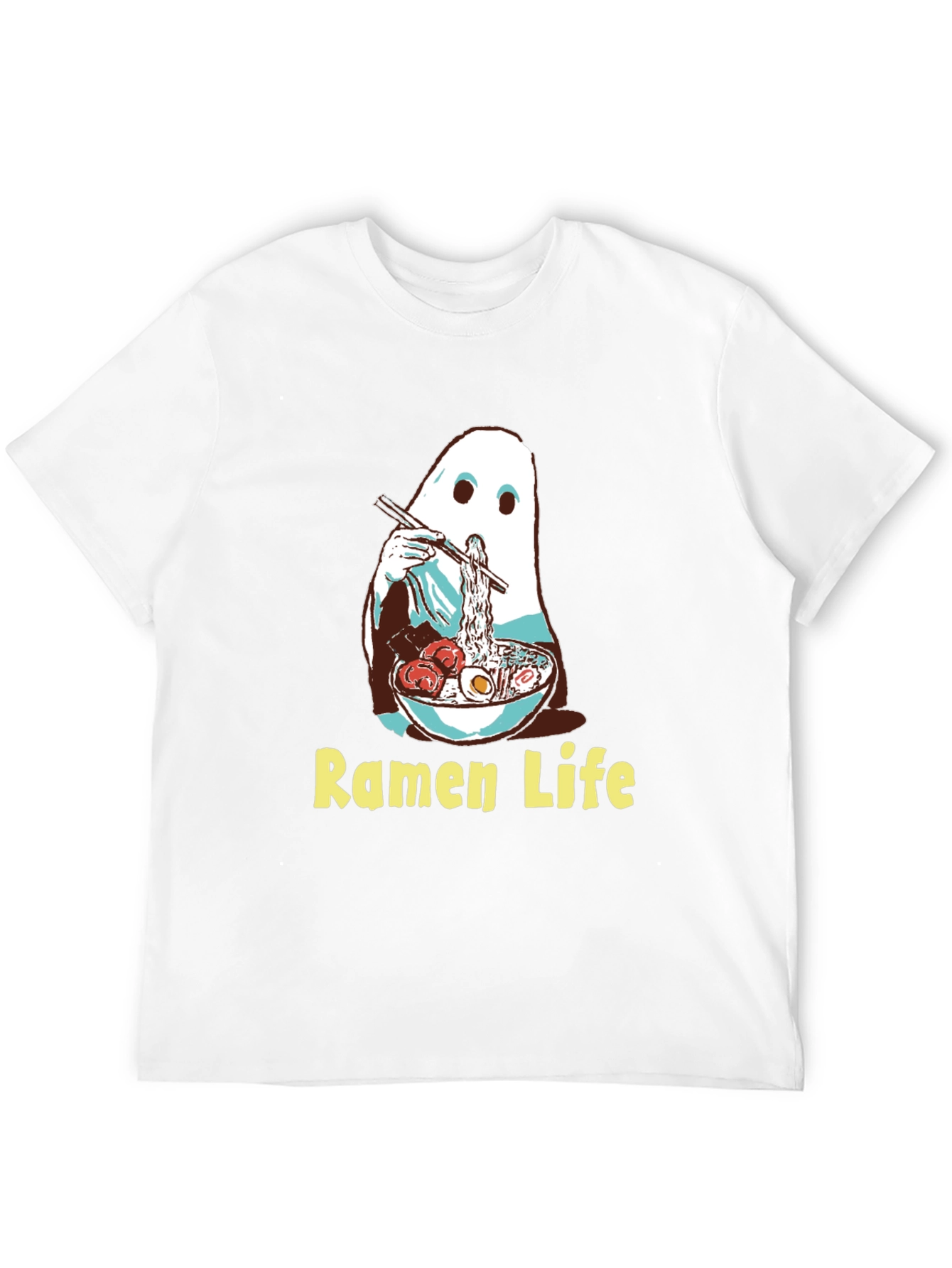 Ramen Ghost Graphic Tee - Funny Anime Noodles T-Shirt