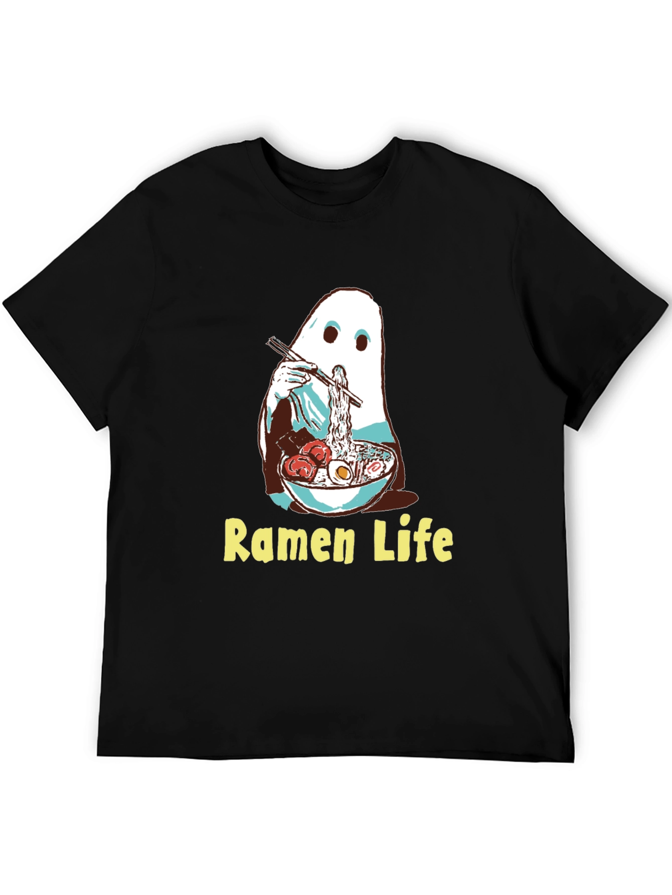 Ramen Ghost Graphic Tee - Funny Anime Noodles T-Shirt