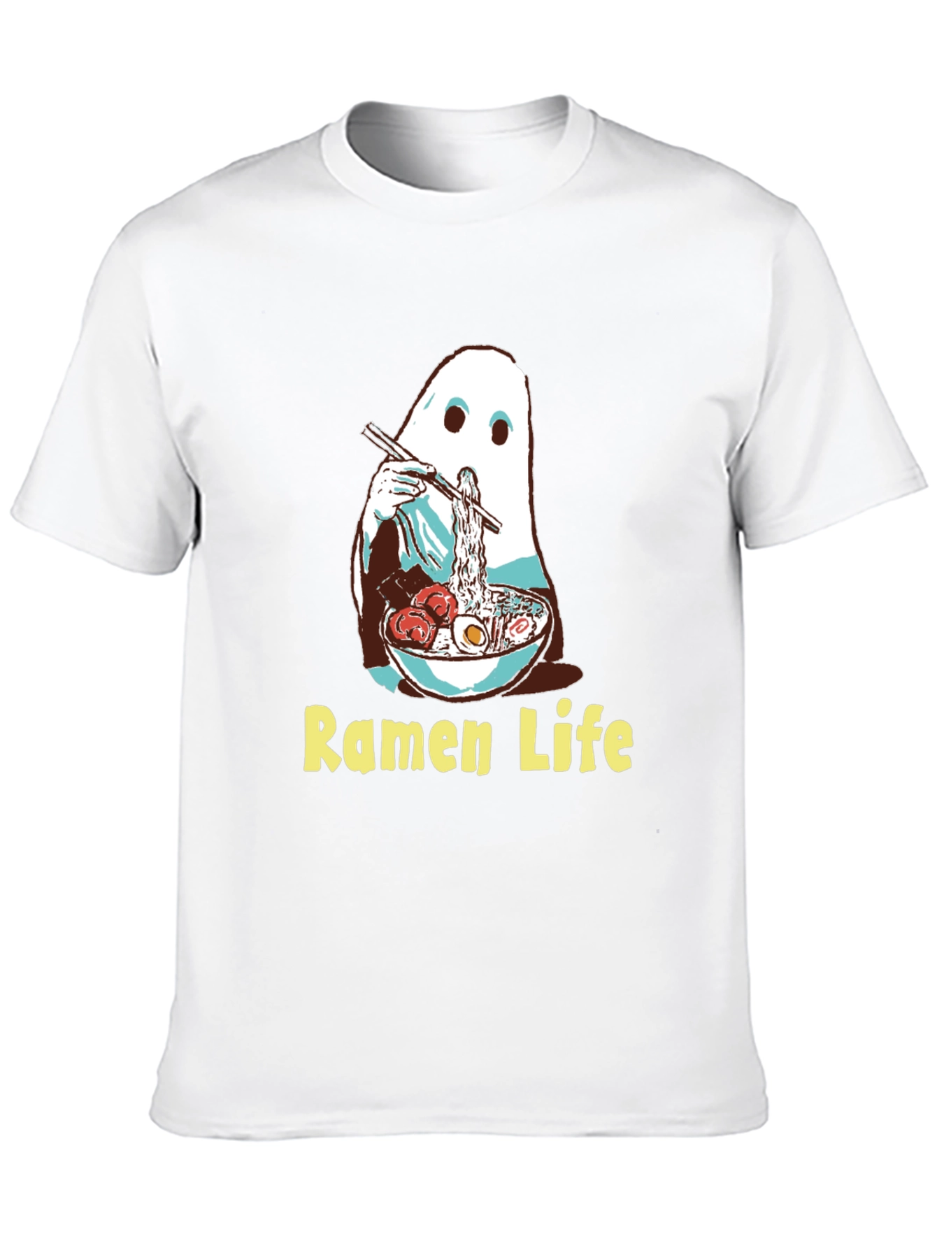 Ramen Ghost Graphic Tee - Funny Anime Noodles T-Shirt