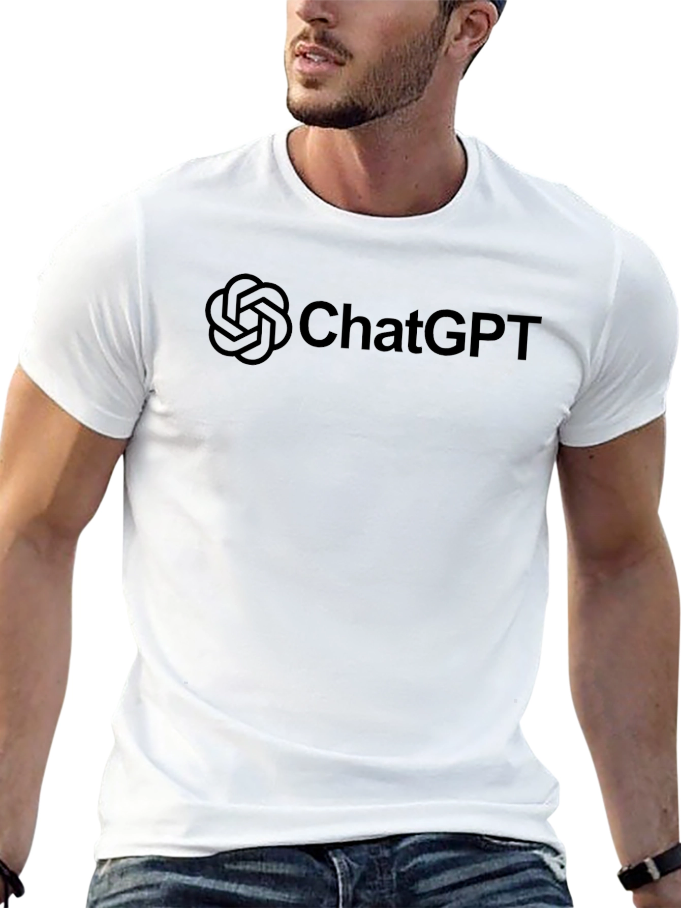 ChatGPT Logo Black T-Shirt - Trendy AI Tee