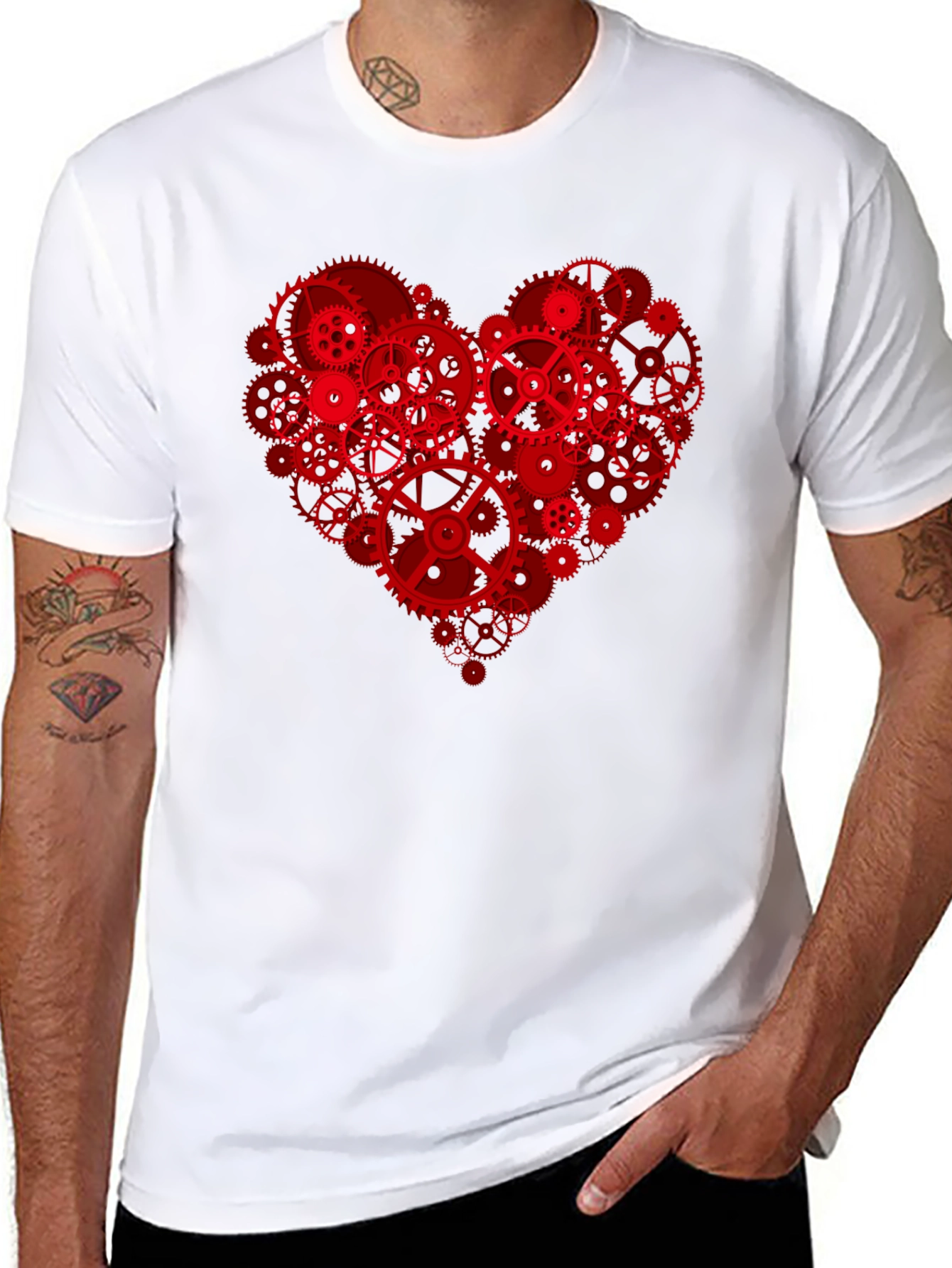 Steampunk Heart Gears T-Shirt - Unique Design