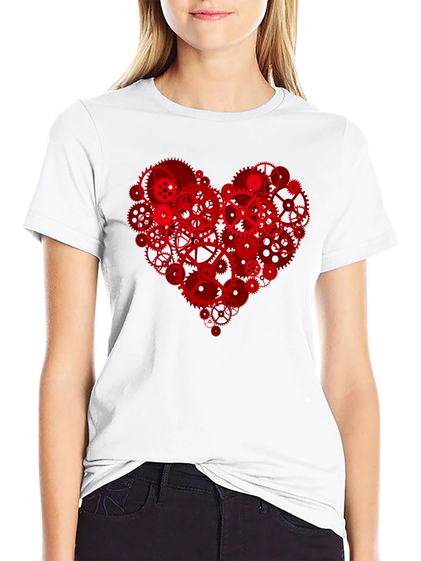 Steampunk Heart Gears T-Shirt - Unique Design