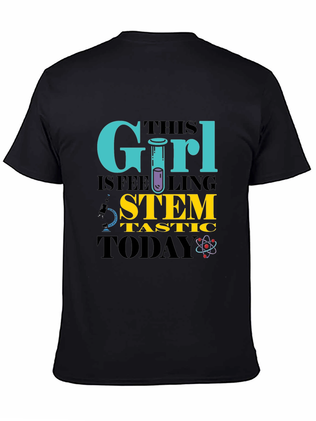 STEM Girls Black T-Shirt - Science Enthusiast Apparel