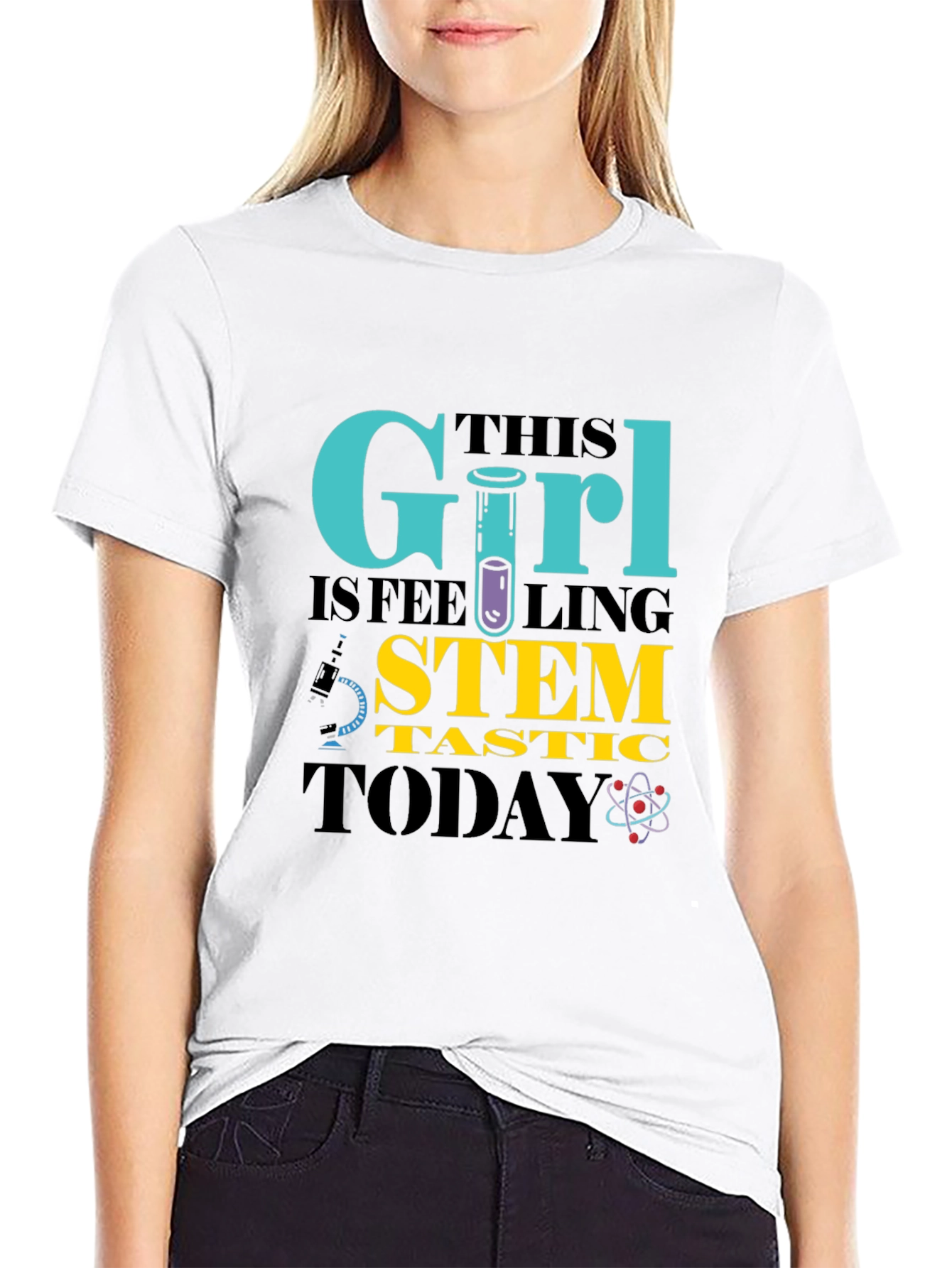 STEM Girls Black T-Shirt - Science Enthusiast Apparel