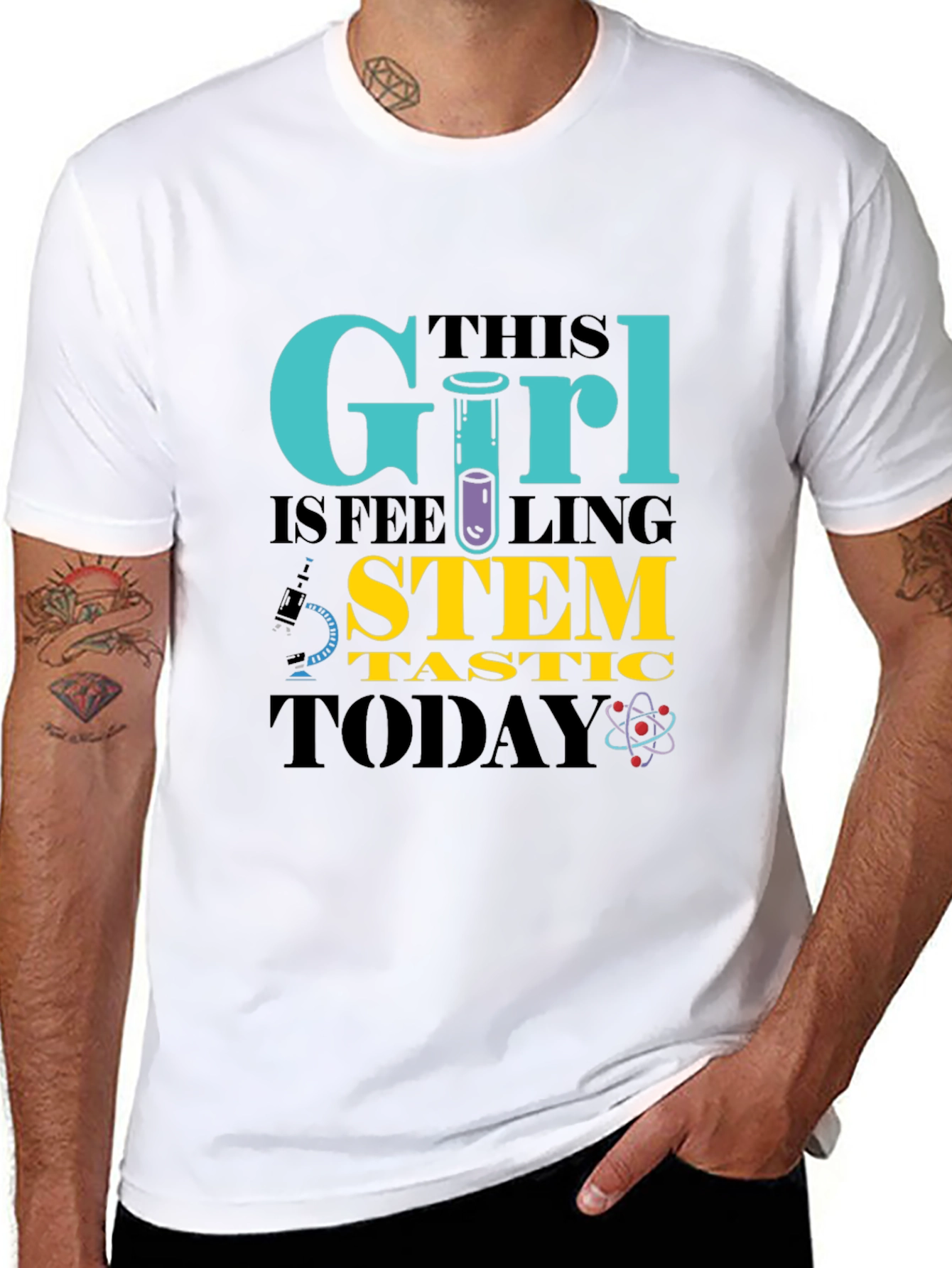 STEM Girls Black T-Shirt - Science Enthusiast Apparel