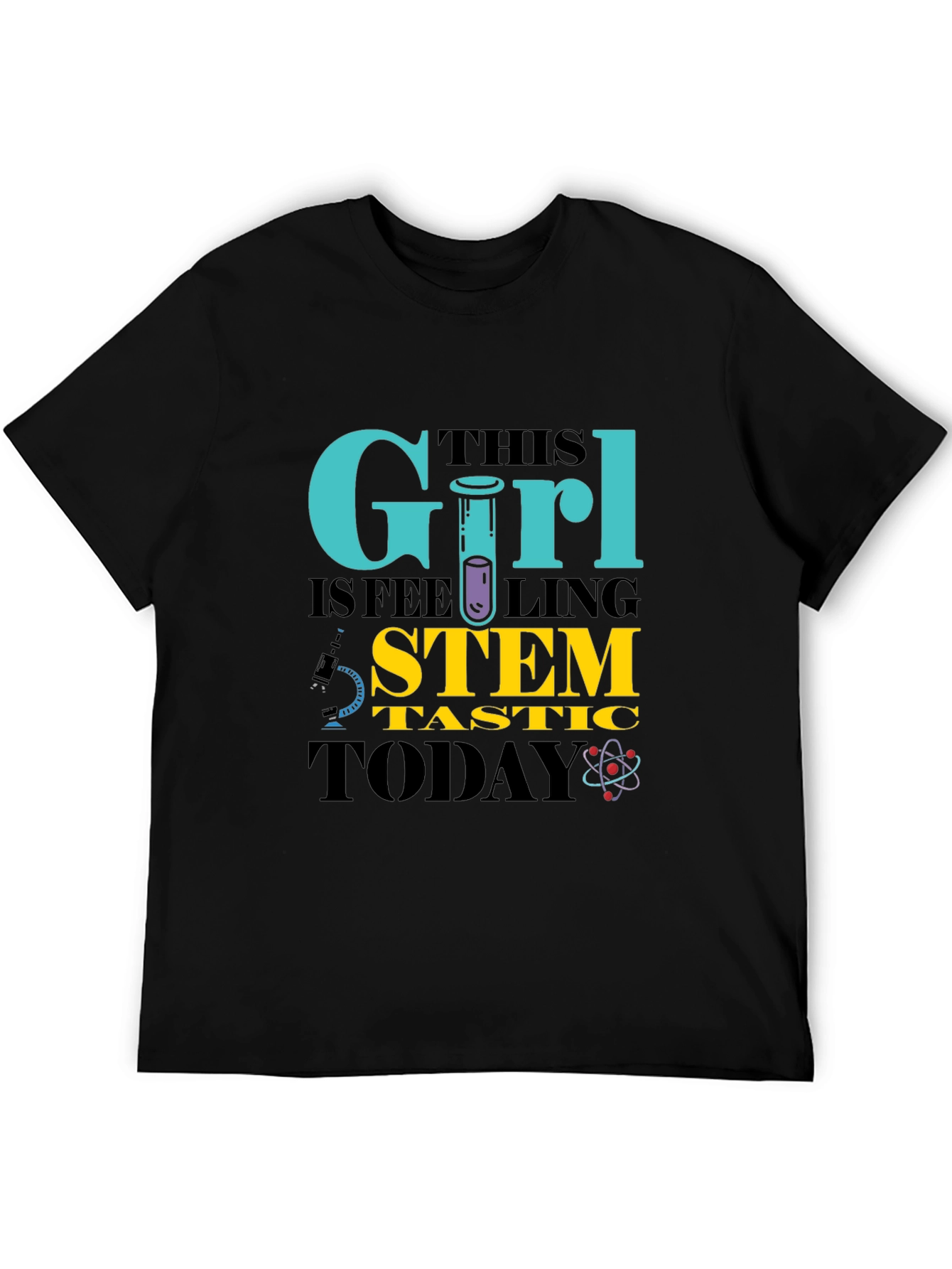 STEM Girls Black T-Shirt - Science Enthusiast Apparel