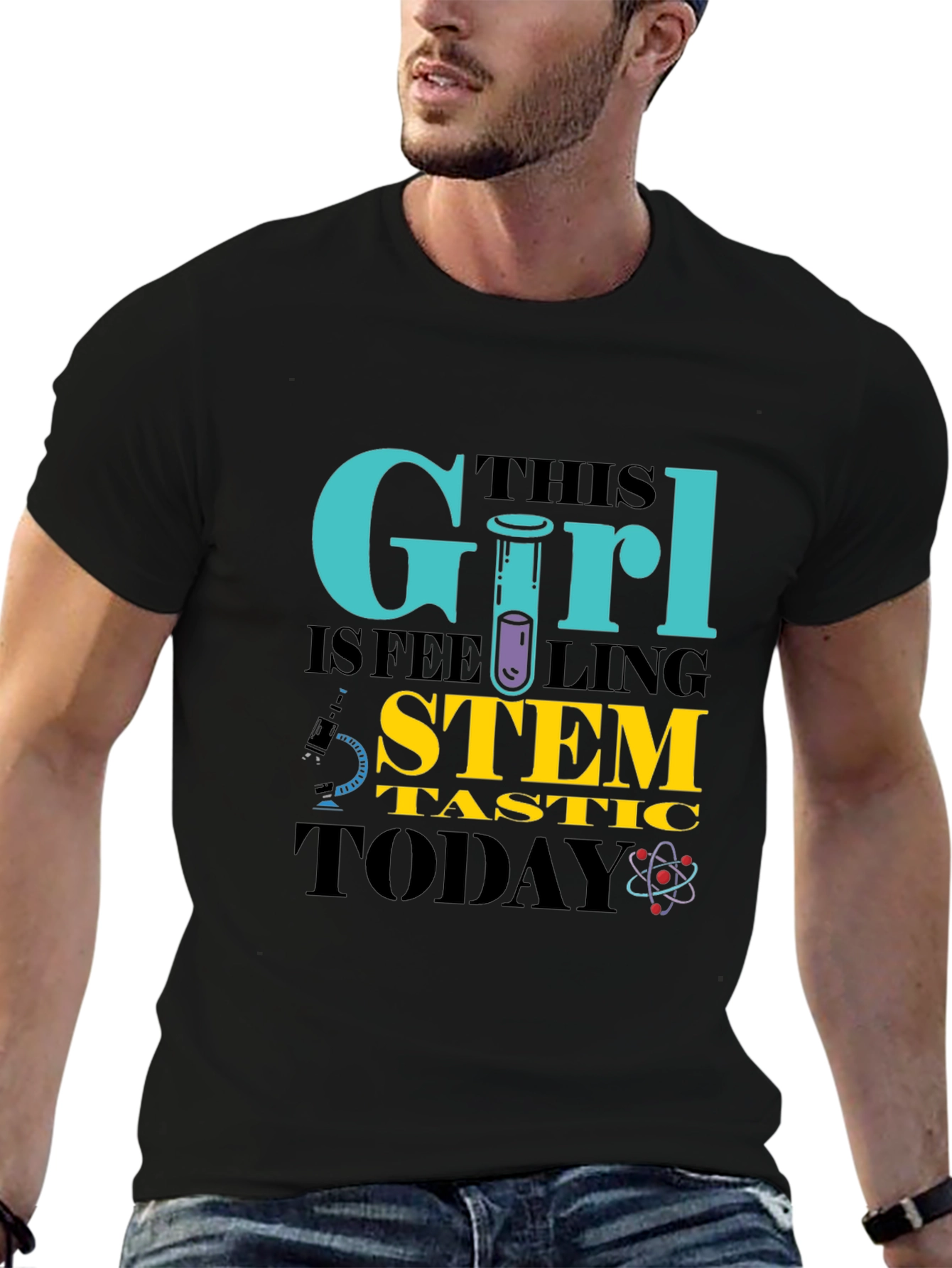 STEM Girls Black T-Shirt - Science Enthusiast Apparel
