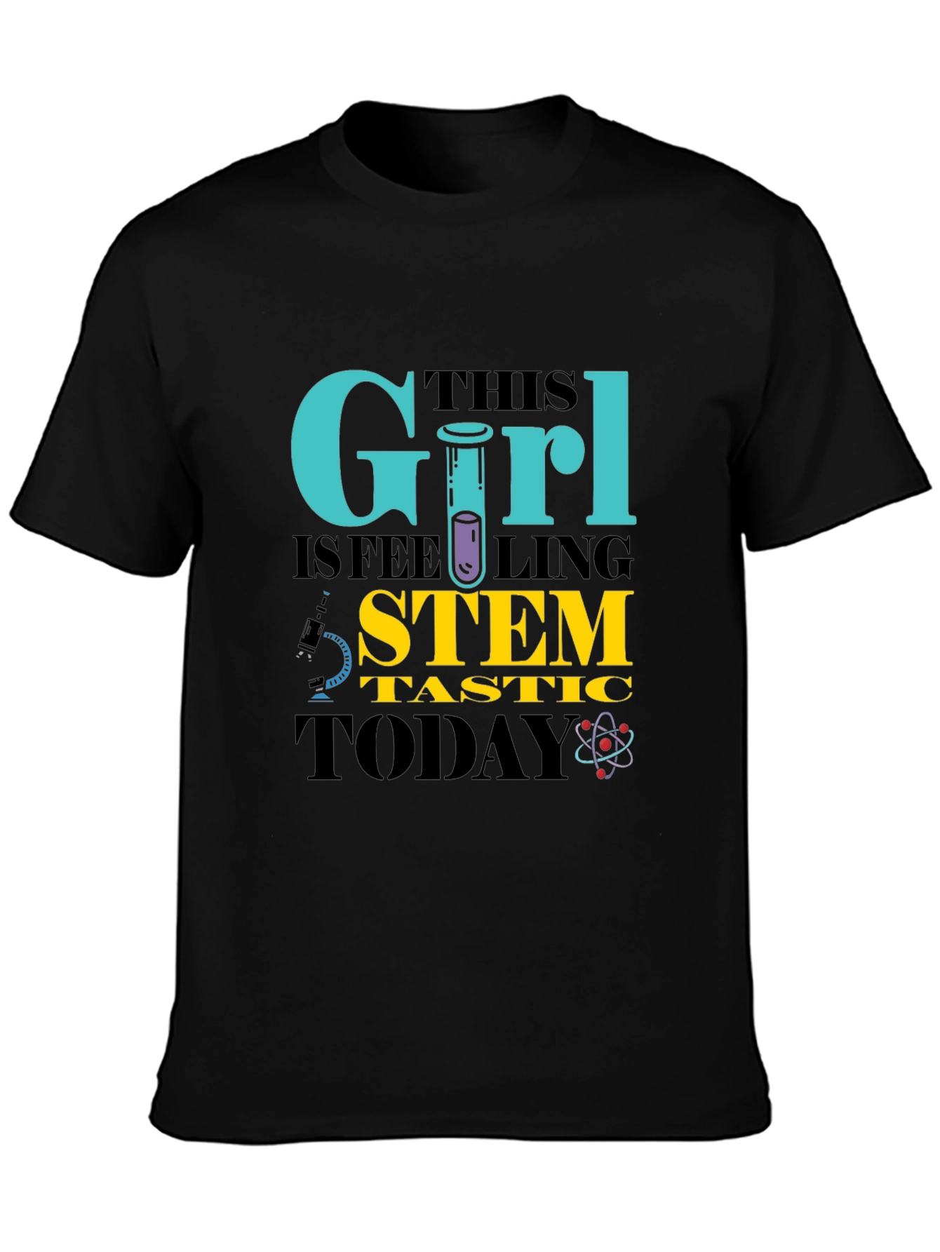STEM Girls Black T-Shirt - Science Enthusiast Apparel